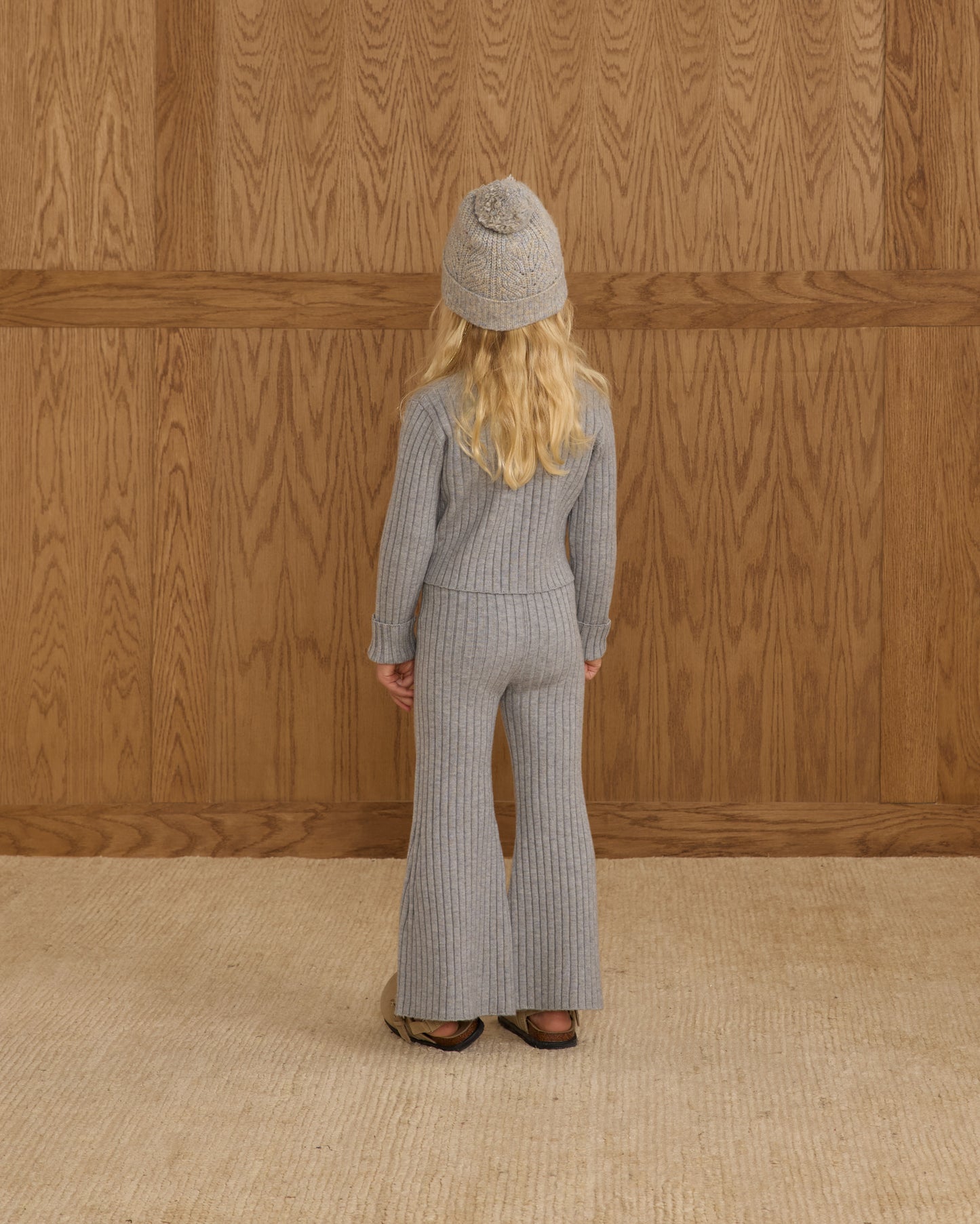 Flare Knit Pant || Dusty Blue - Rylee + Cru | Kids Clothes | Trendy Baby Clothes | Modern Infant Outfits |