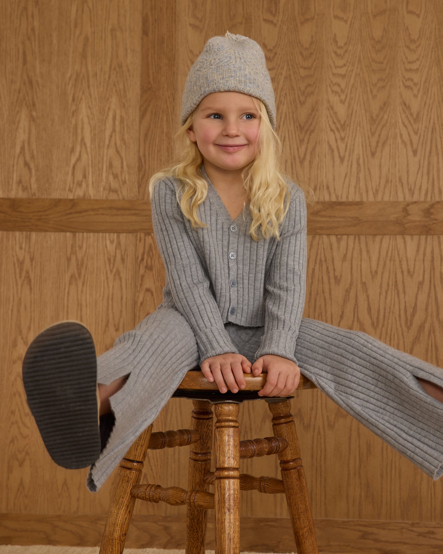 Flare Knit Pant || Dusty Blue - Rylee + Cru | Kids Clothes | Trendy Baby Clothes | Modern Infant Outfits |