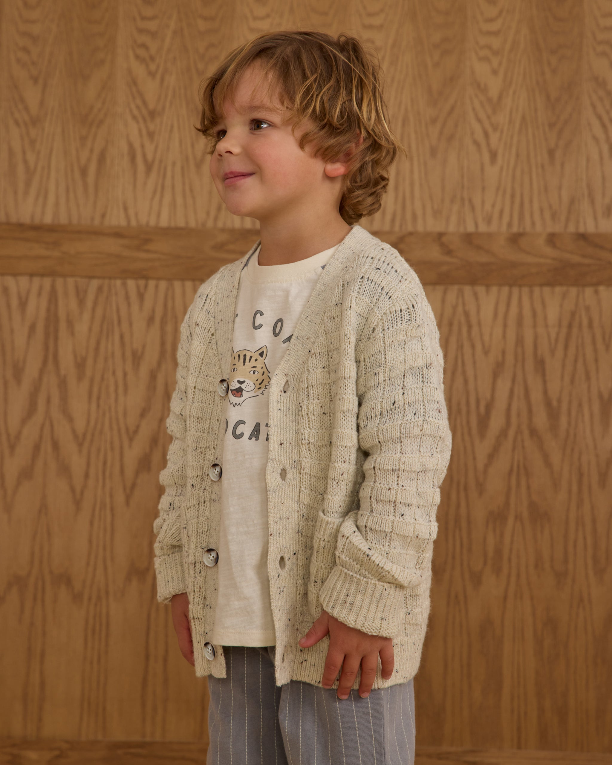 Wynn Cardigan || Oatmeal Speckle - Rylee + Cru | Kids Clothes | Trendy Baby Clothes | Modern Infant Outfits |