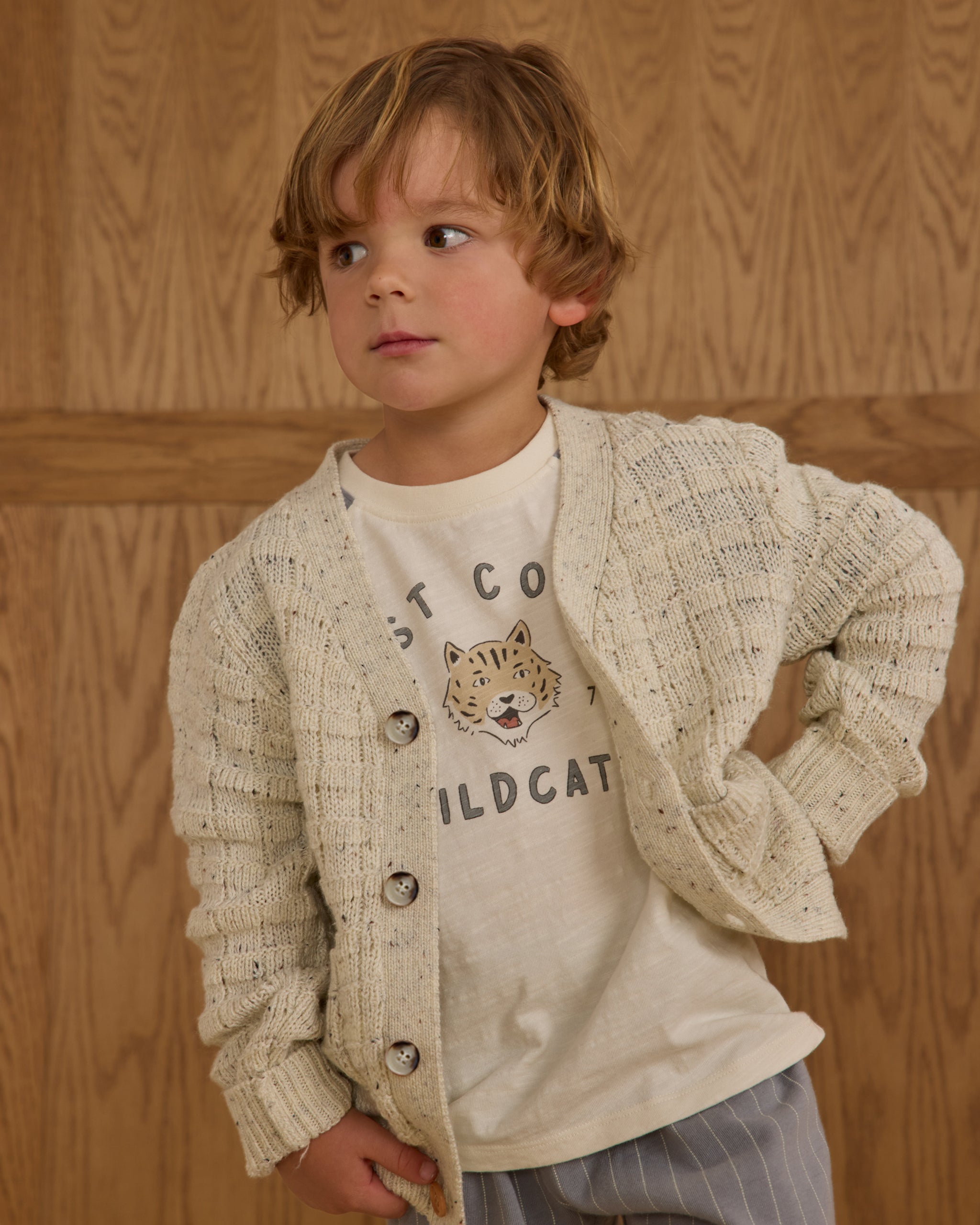 Wynn Cardigan || Oatmeal Speckle - Rylee + Cru | Kids Clothes | Trendy Baby Clothes | Modern Infant Outfits |