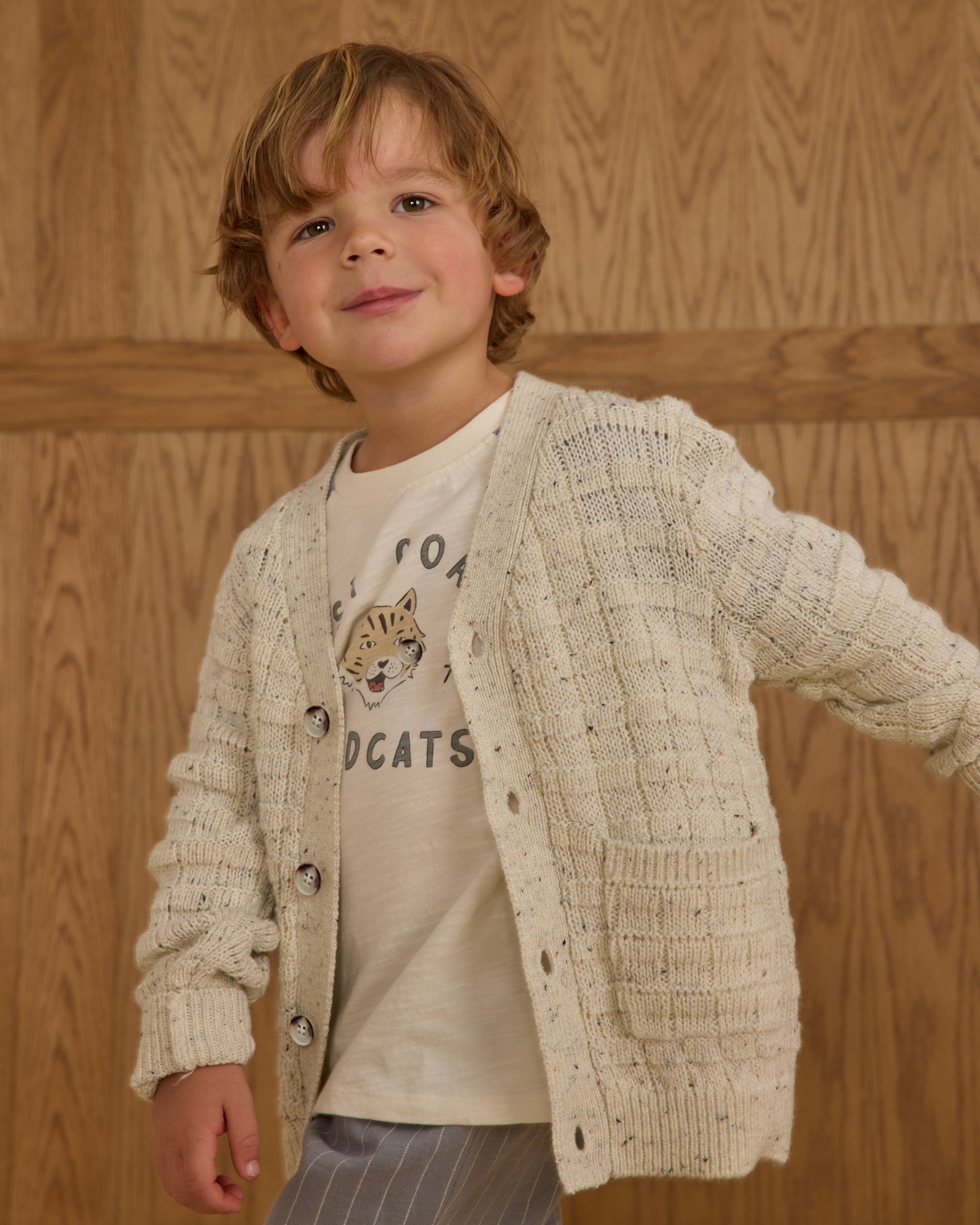 Wynn Cardigan || Oatmeal Speckle - Rylee + Cru | Kids Clothes | Trendy Baby Clothes | Modern Infant Outfits |