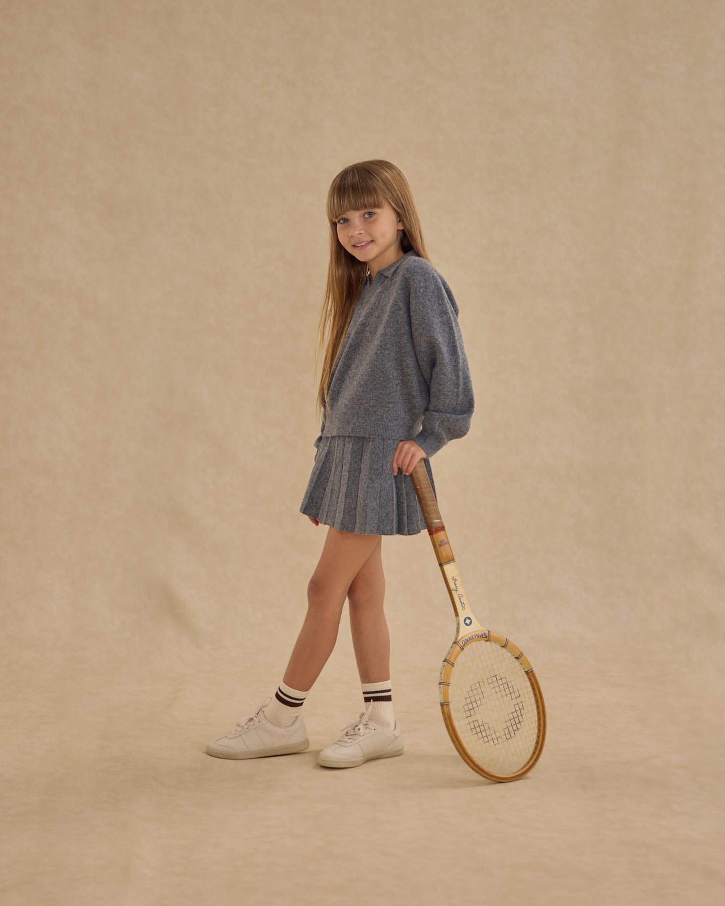 Knit Pleated Skirt || Heathered Grey - Rylee + Cru | Kids Clothes | Trendy Baby Clothes | Modern Infant Outfits |