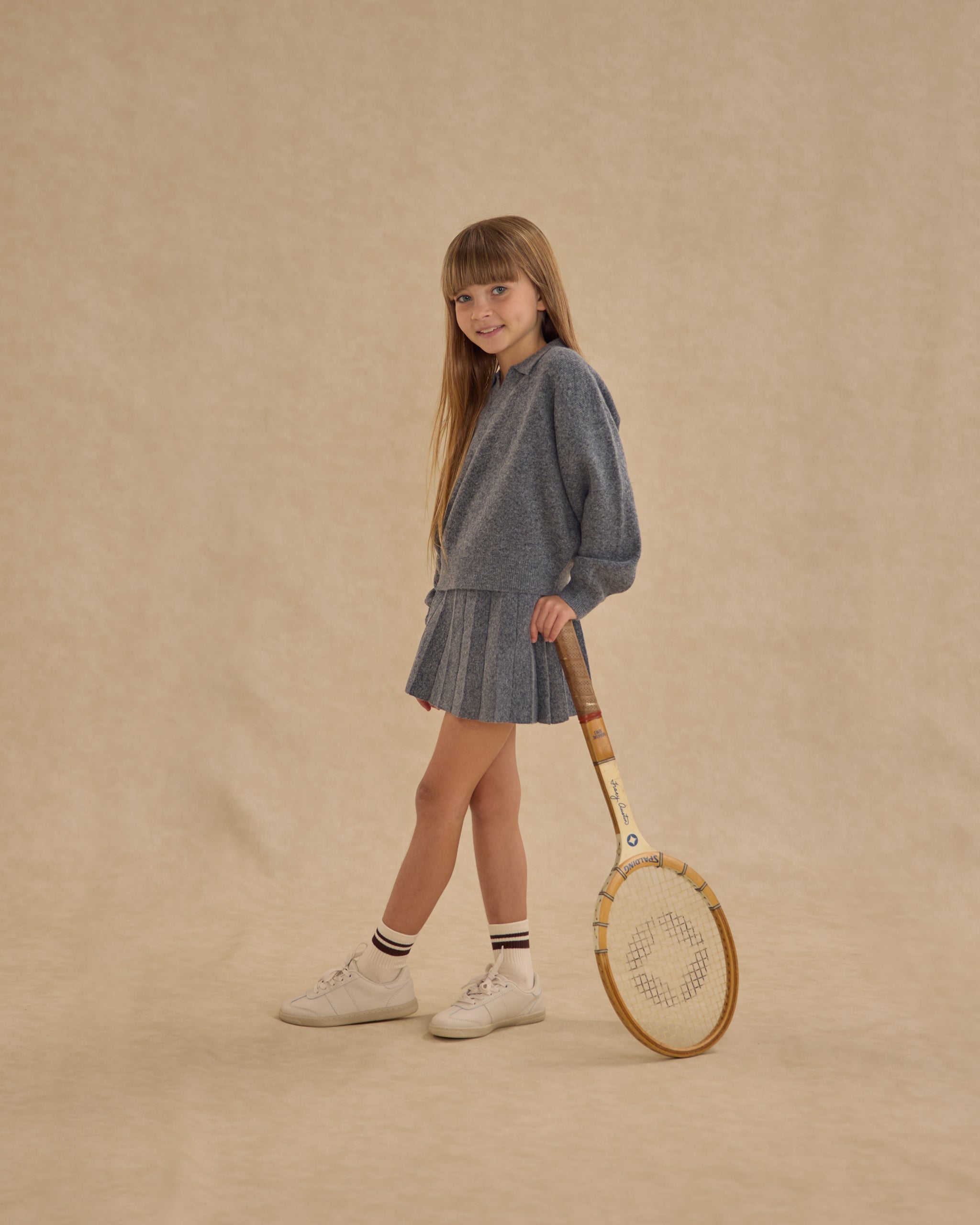 Knit Pleated Skirt || Heathered Grey - Rylee + Cru | Kids Clothes | Trendy Baby Clothes | Modern Infant Outfits |