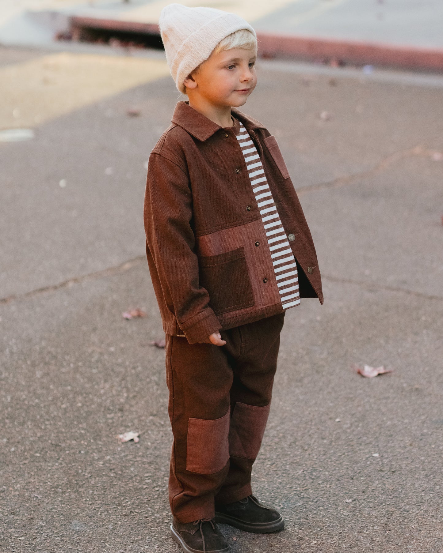 Denim Jacket || Brown - Rylee + Cru | Kids Clothes | Trendy Baby Clothes | Modern Infant Outfits |