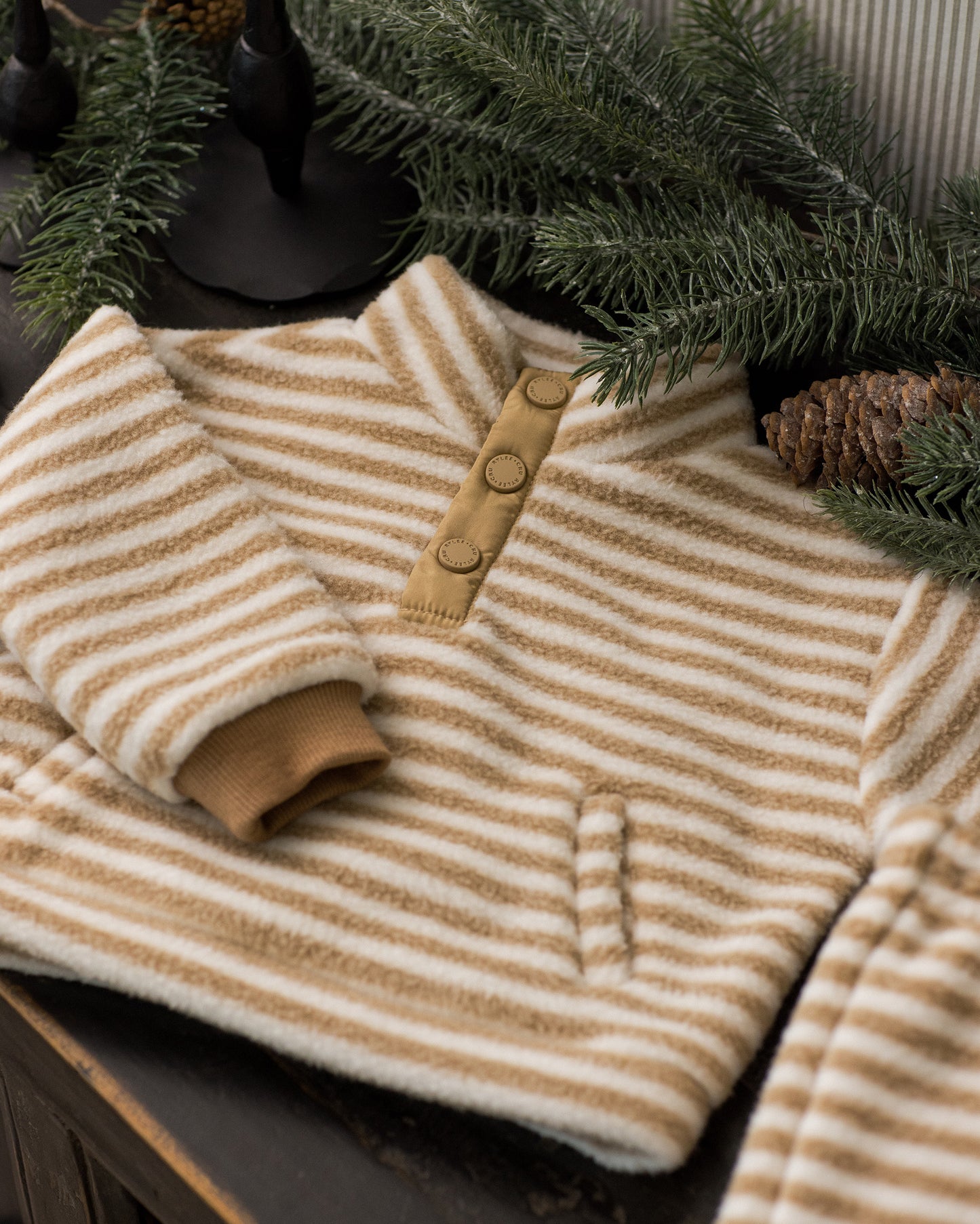 Snap Pullover || Toffee Stripe - Rylee + Cru | Kids Clothes | Trendy Baby Clothes | Modern Infant Outfits |