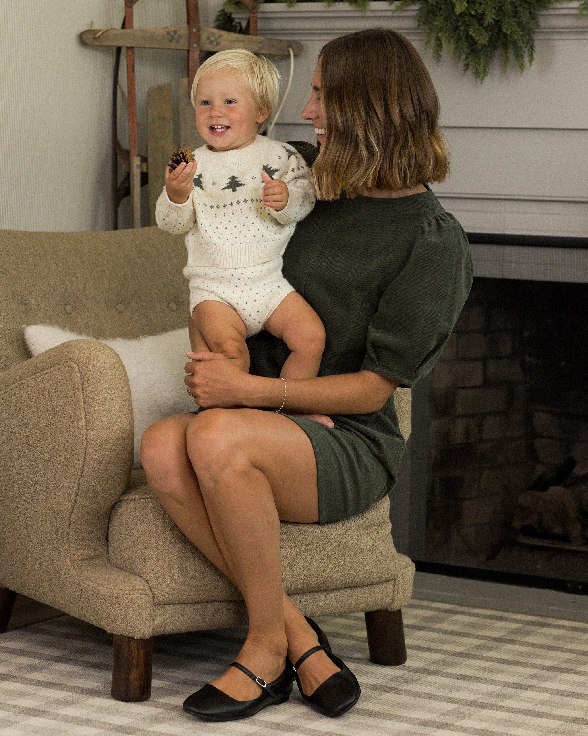 Levi Mini Dress | Evergreen - Rylee + Cru | Kids Clothes | Trendy Baby Clothes | Modern Infant Outfits |