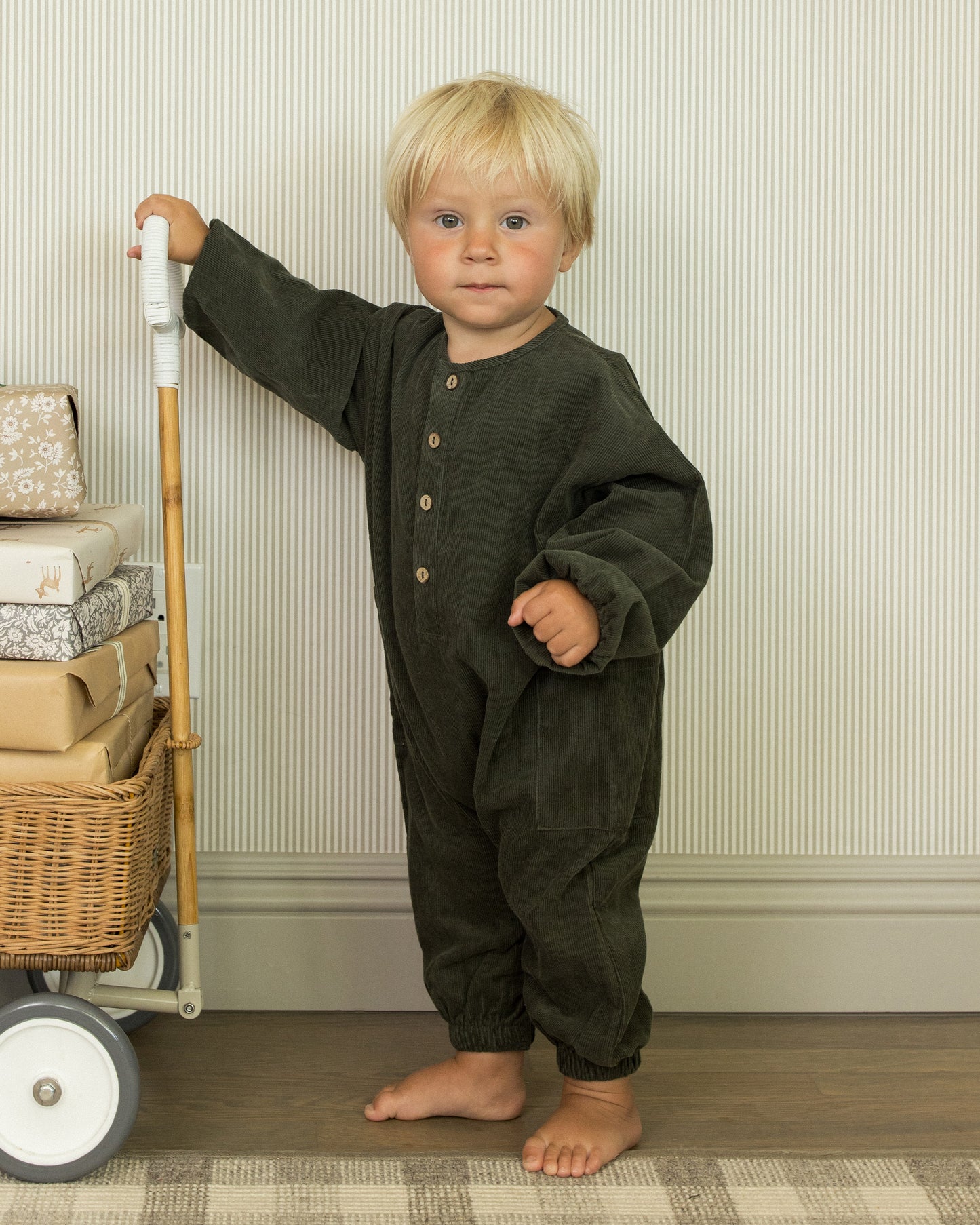 Relaxed Woven Jumpsuit || Evergreen - Rylee + Cru | Kids Clothes | Trendy Baby Clothes | Modern Infant Outfits |