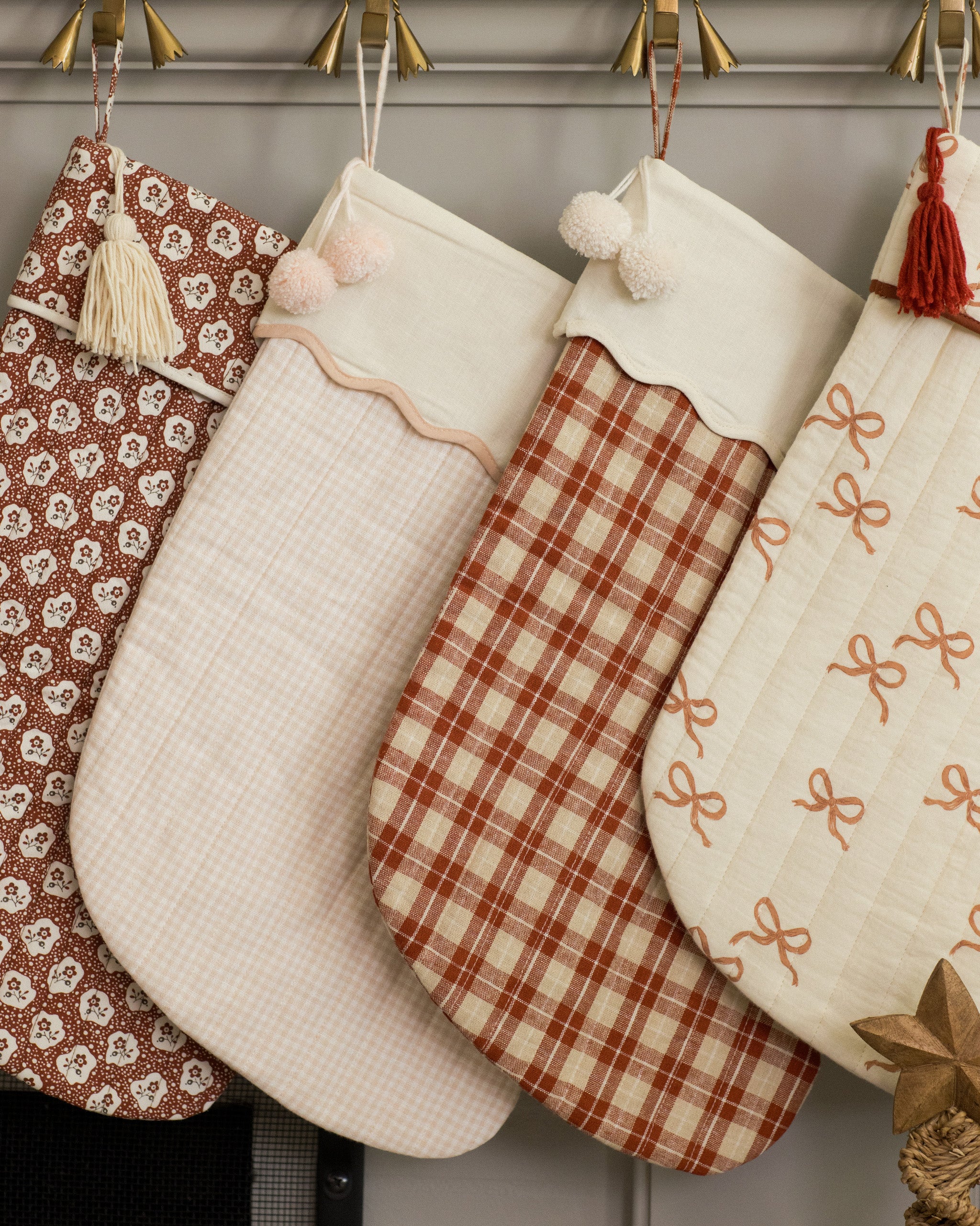 Christmas Stocking || Ruby Bows - Rylee + Cru | Kids Clothes | Trendy Baby Clothes | Modern Infant Outfits |