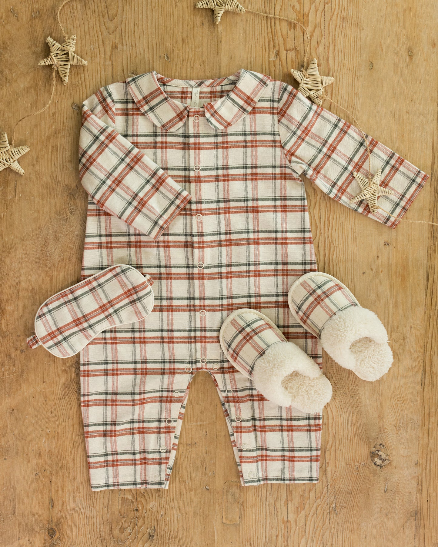 Baby Pajama Romper || Holiday Flannel - Rylee + Cru | Kids Clothes | Trendy Baby Clothes | Modern Infant Outfits |