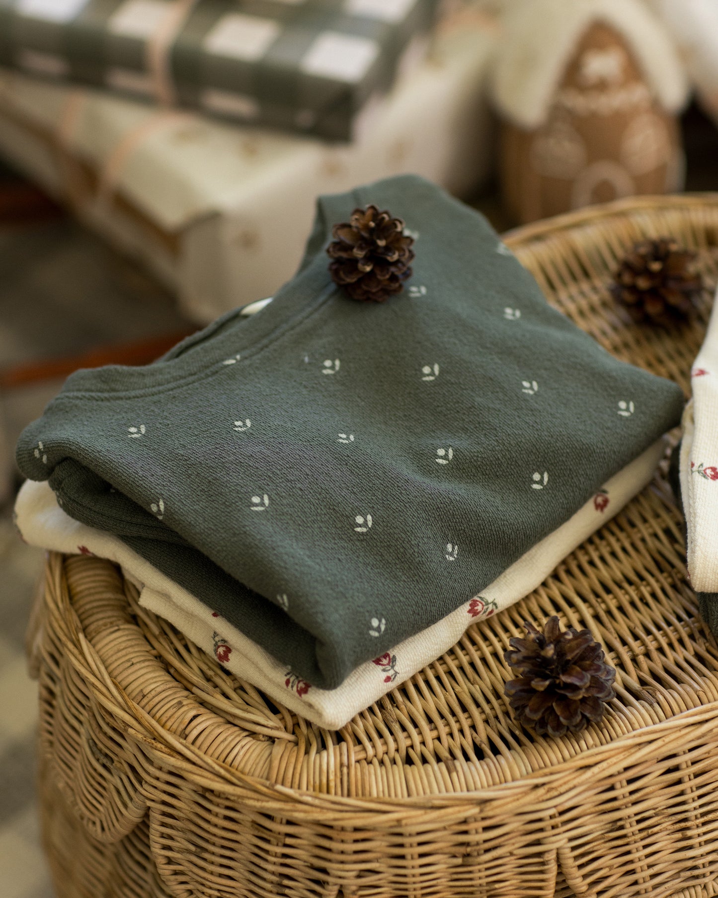 Spongey Knit Set || Evergreen Ditsy - Rylee + Cru | Kids Clothes | Trendy Baby Clothes | Modern Infant Outfits |