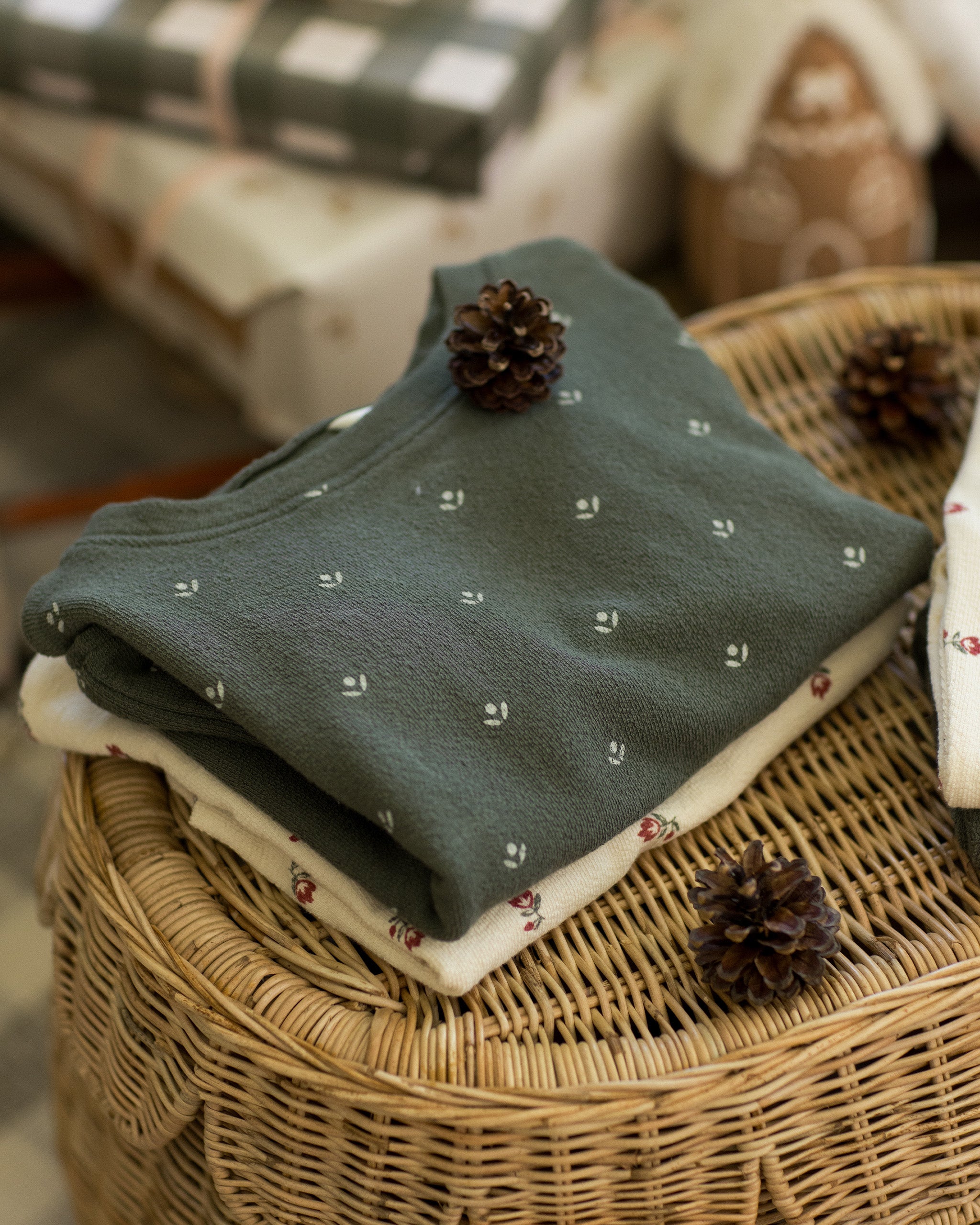 Spongey Knit Set || Evergreen Ditsy - Rylee + Cru | Kids Clothes | Trendy Baby Clothes | Modern Infant Outfits |