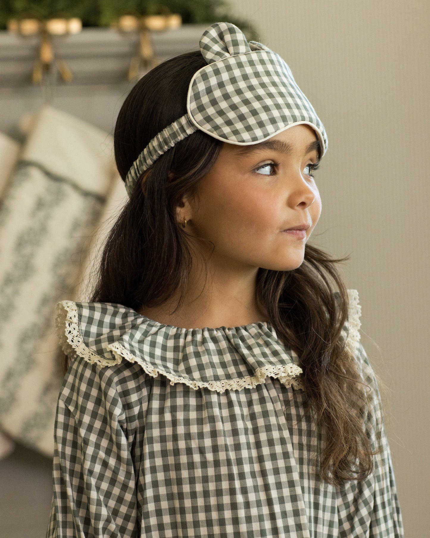 Sleep Mask || Evergreen Gingham - Rylee + Cru | Kids Clothes | Trendy Baby Clothes | Modern Infant Outfits |