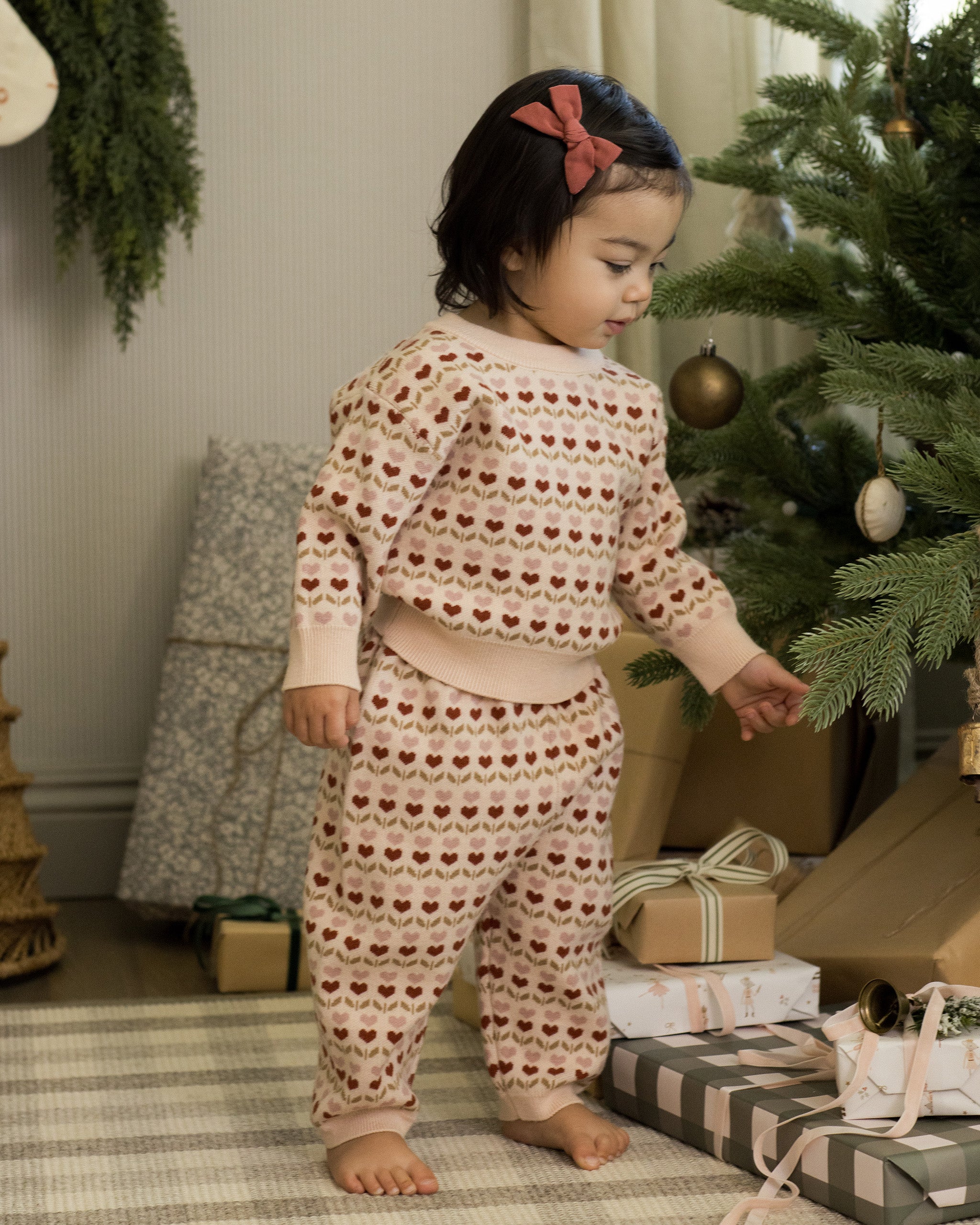 Knit Pant || Ruby Hearts - Rylee + Cru | Kids Clothes | Trendy Baby Clothes | Modern Infant Outfits |