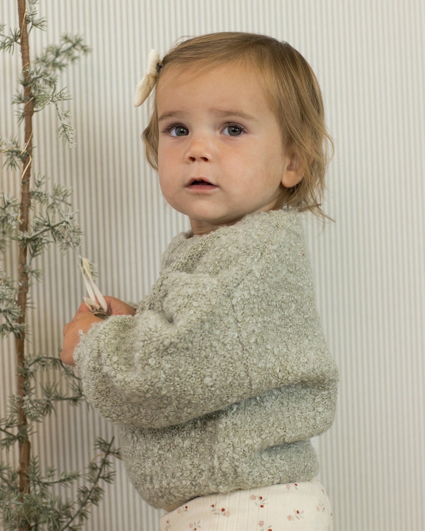 Aspen Sweater || Pistachio Boucle - Rylee + Cru | Kids Clothes | Trendy Baby Clothes | Modern Infant Outfits |