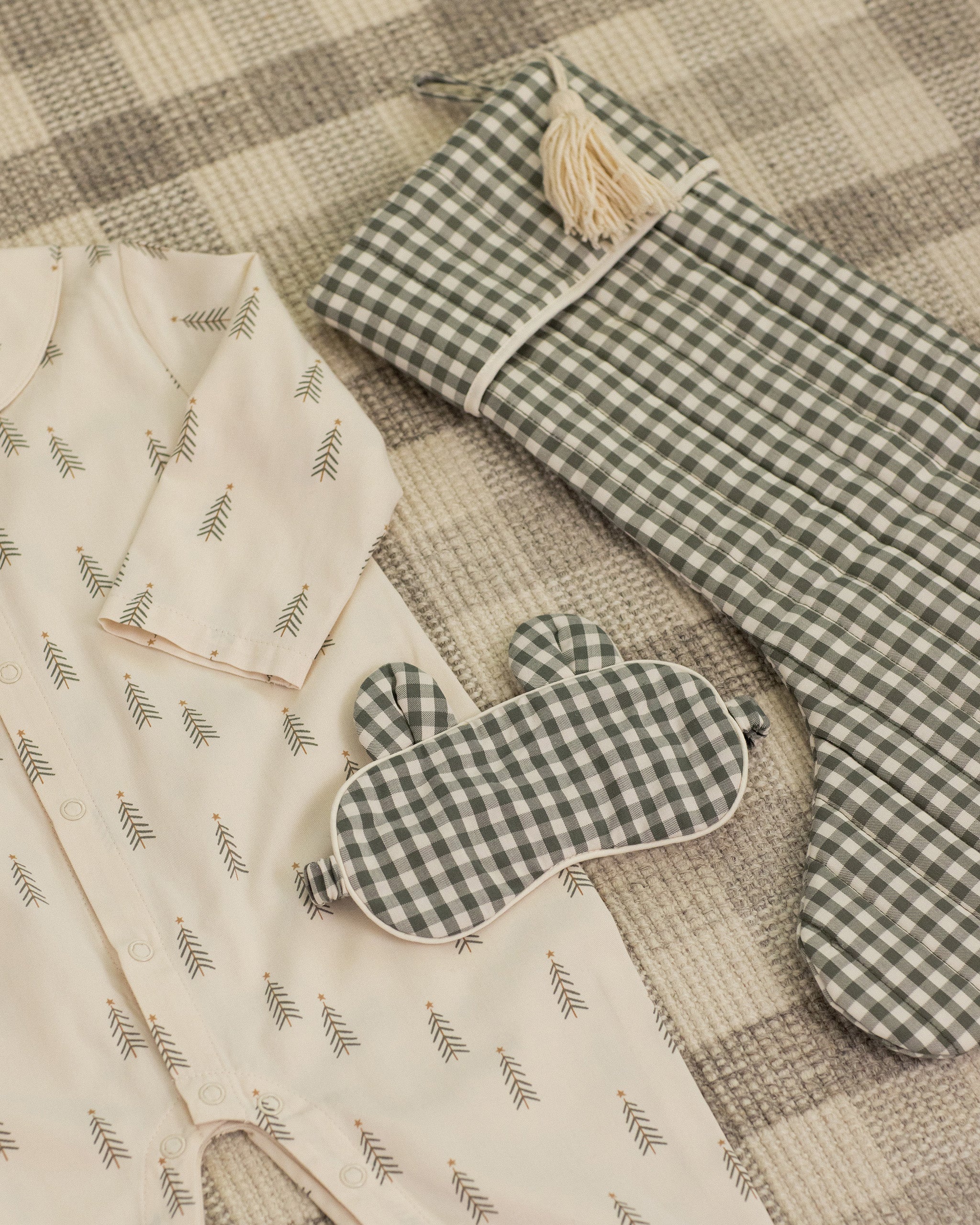 Sleep Mask || Evergreen Gingham - Rylee + Cru | Kids Clothes | Trendy Baby Clothes | Modern Infant Outfits |