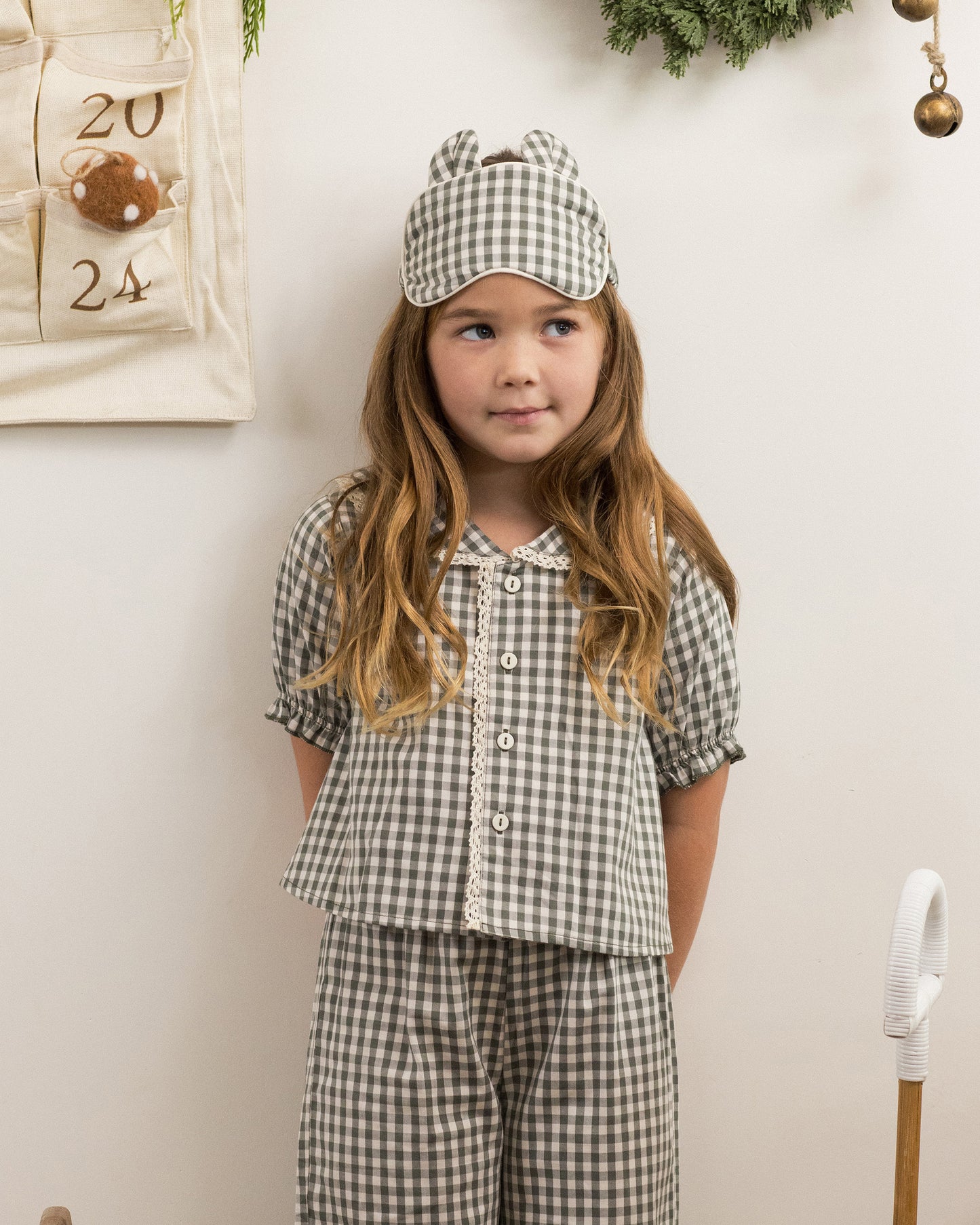 Sleep Mask || Evergreen Gingham - Rylee + Cru | Kids Clothes | Trendy Baby Clothes | Modern Infant Outfits |