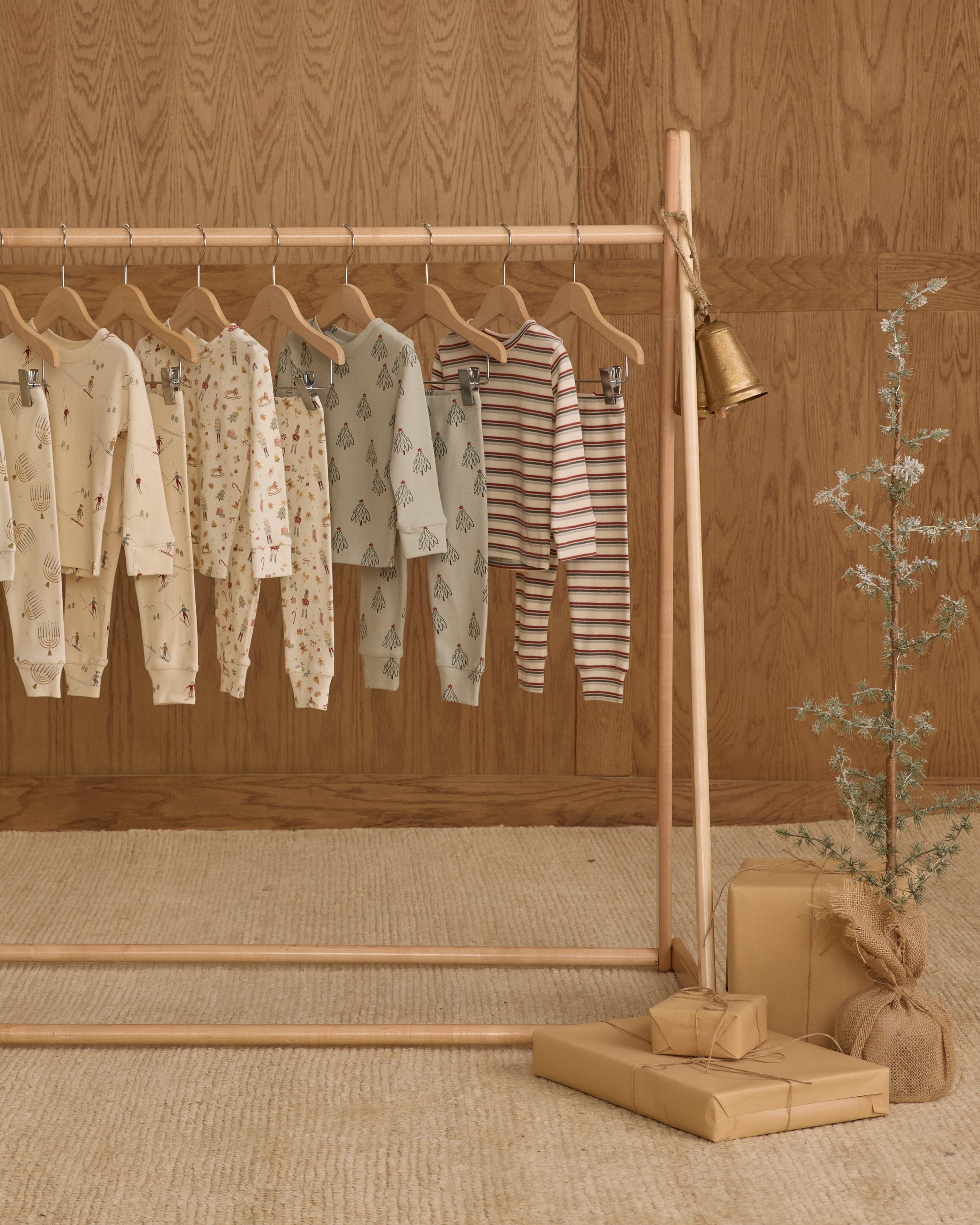 Organic Long Sleeve Pajama Set || Holiday Stripe - Rylee + Cru | Kids Clothes | Trendy Baby Clothes | Modern Infant Outfits |