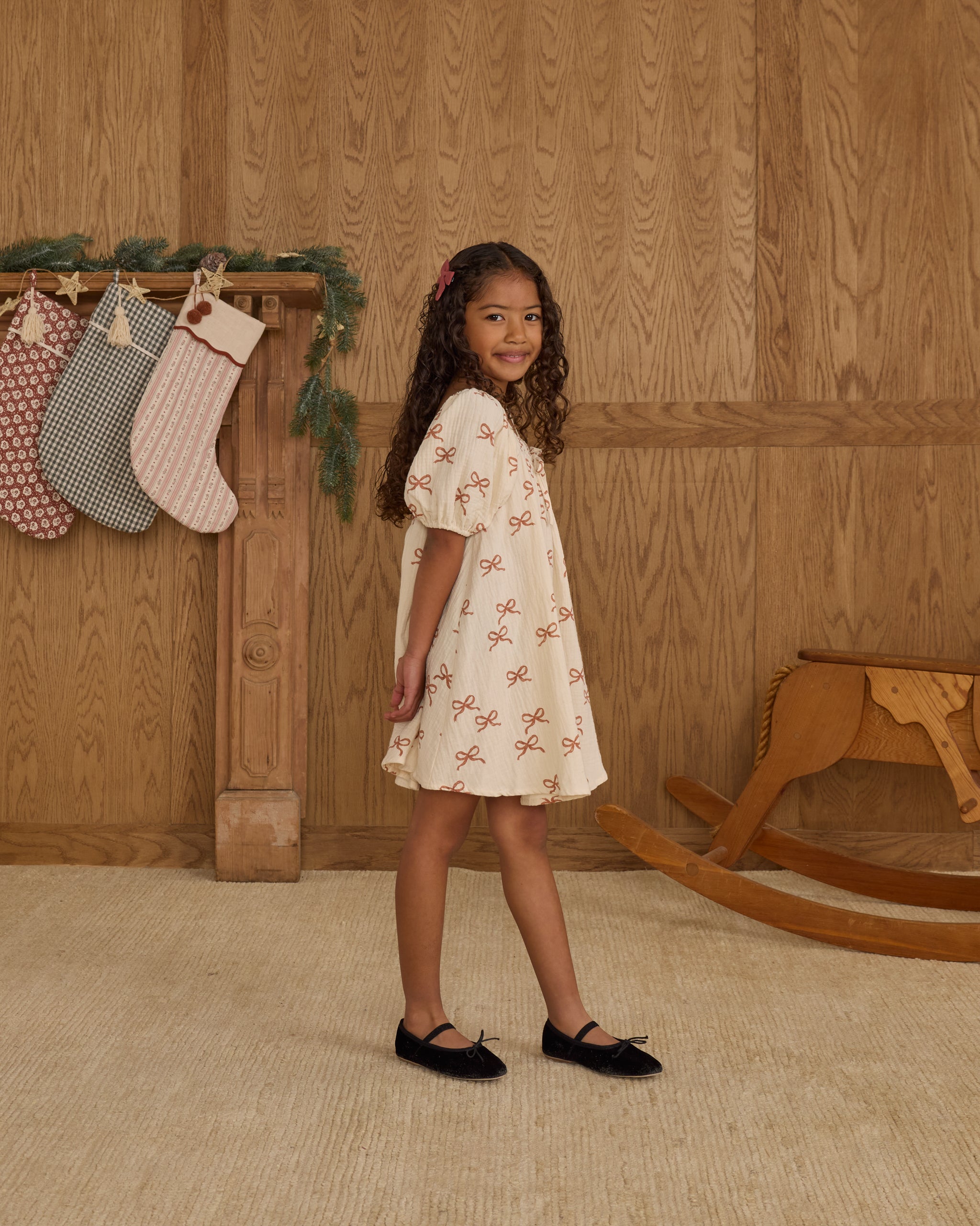 Sabrina Mini Dress || Ruby Bows - Rylee + Cru | Kids Clothes | Trendy Baby Clothes | Modern Infant Outfits |