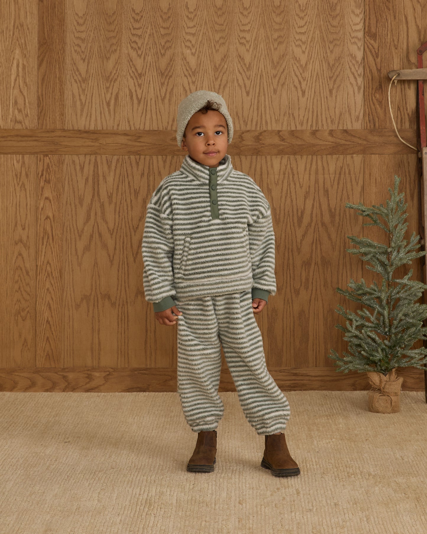 Relaxed Sweatpant || Evergreen Stripe - Rylee + Cru | Kids Clothes | Trendy Baby Clothes | Modern Infant Outfits |