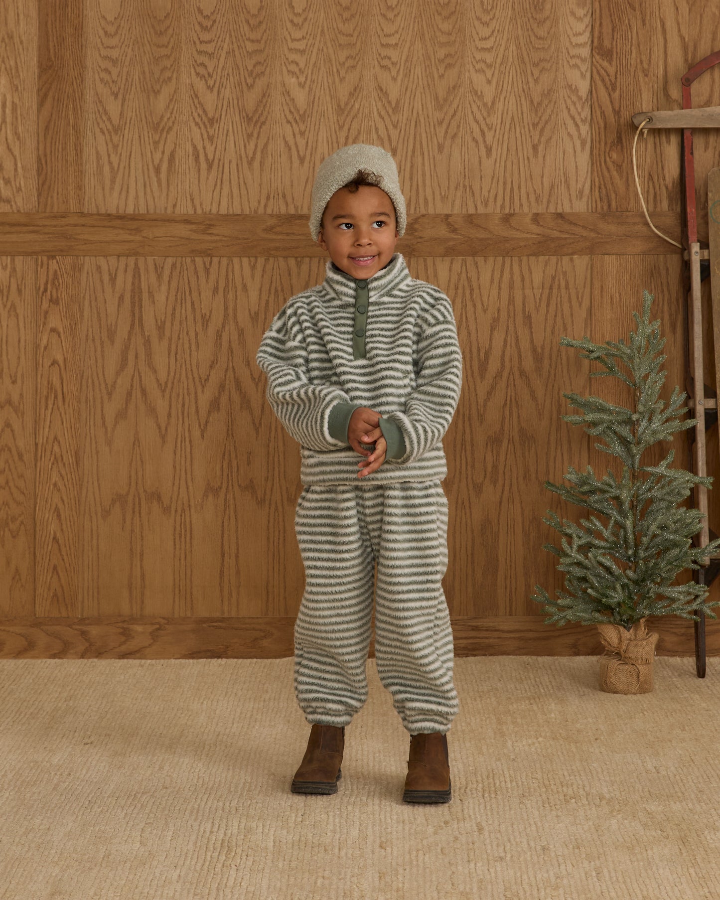 Relaxed Sweatpant || Evergreen Stripe - Rylee + Cru | Kids Clothes | Trendy Baby Clothes | Modern Infant Outfits |