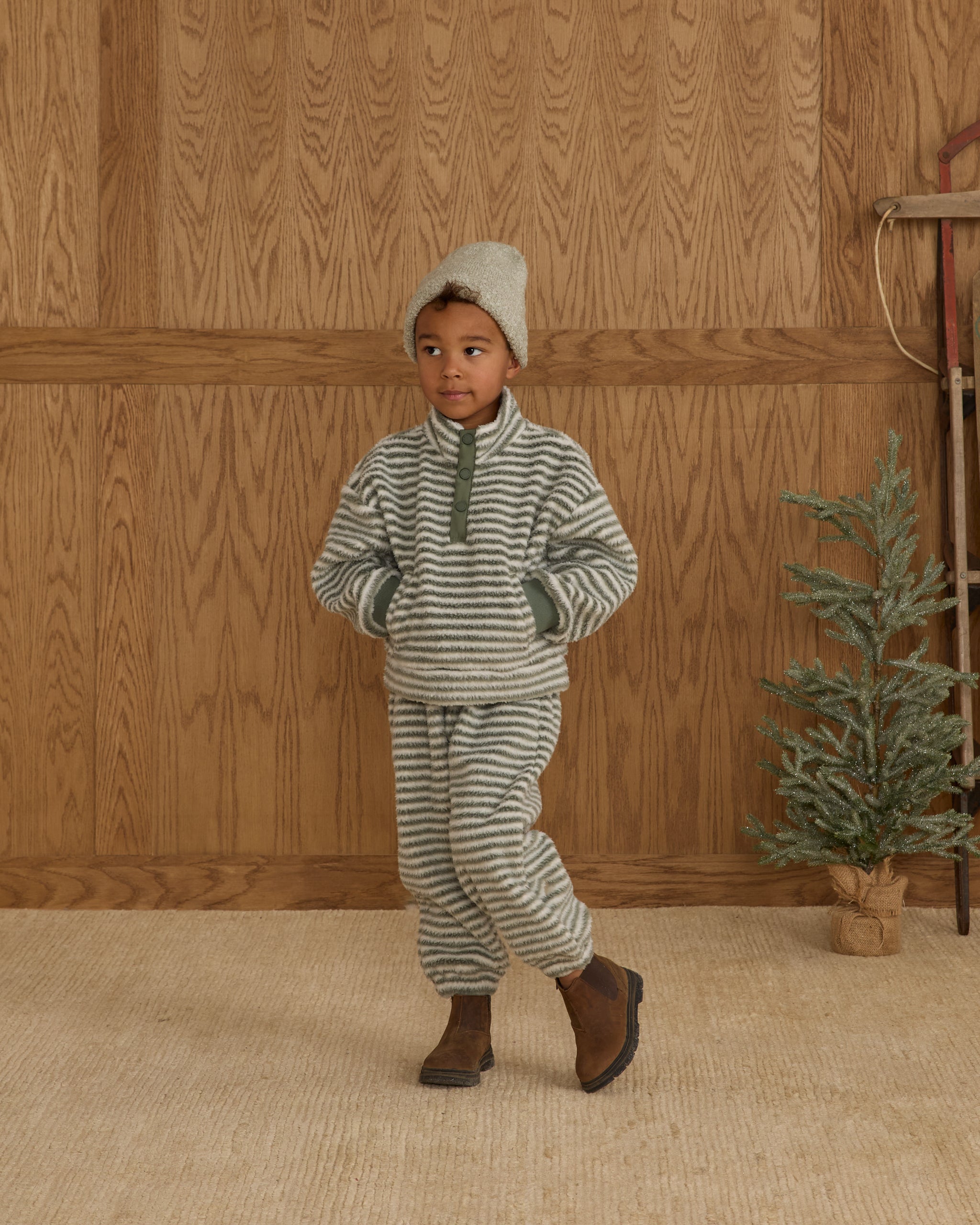 Snap Pullover || Evergreen Stripe - Rylee + Cru | Kids Clothes | Trendy Baby Clothes | Modern Infant Outfits |