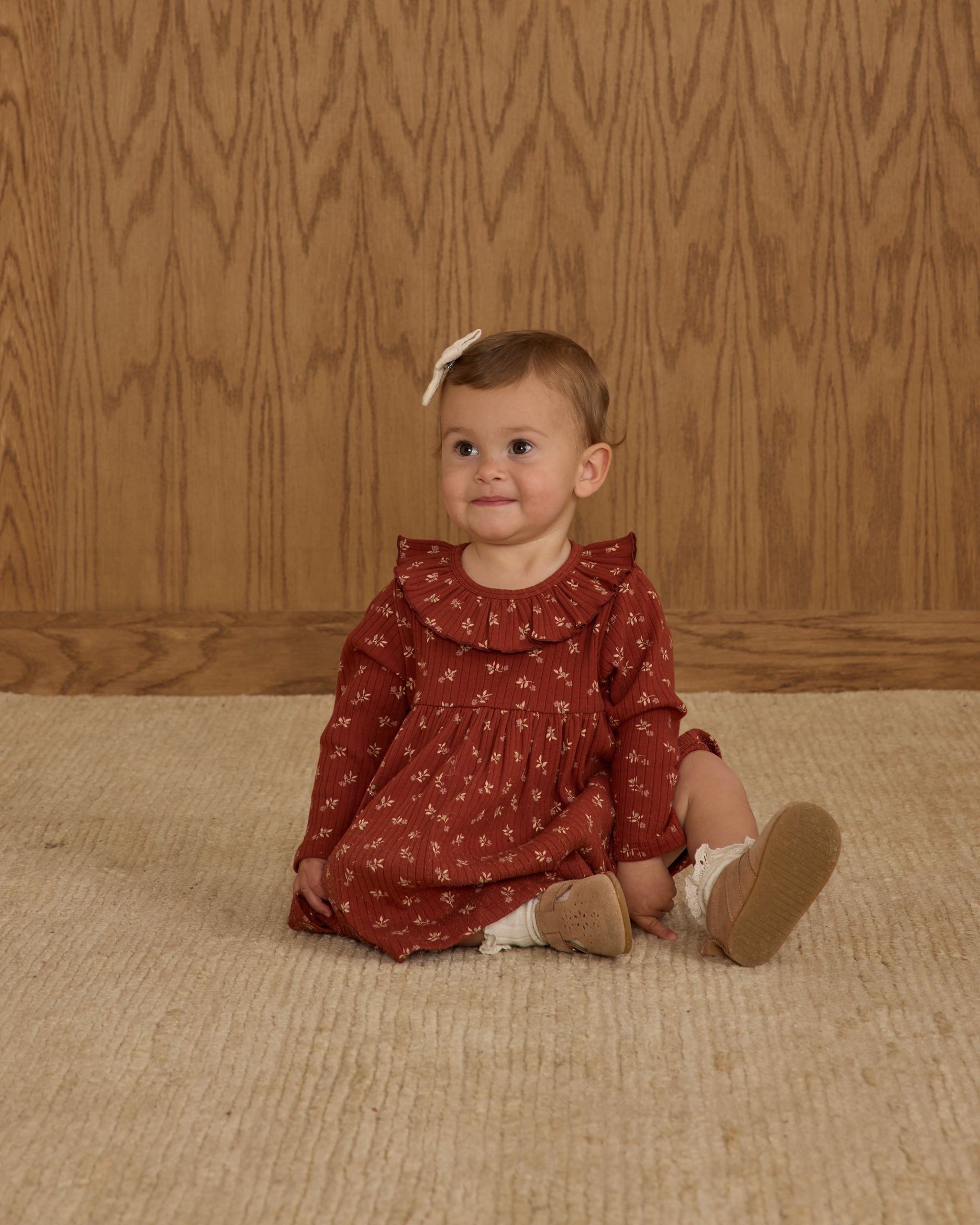 Ruffle Collar Dress || Ruby Ditsy - Rylee + Cru | Kids Clothes | Trendy Baby Clothes | Modern Infant Outfits |