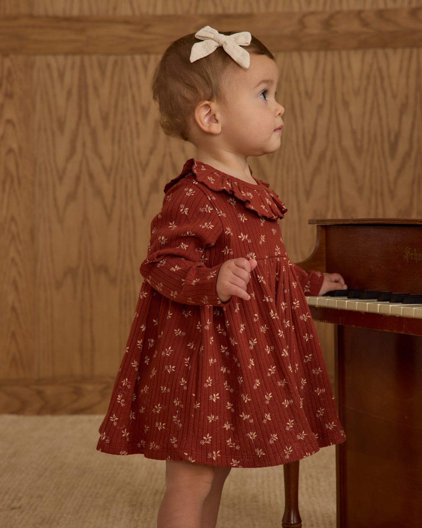 Ruffle Collar Dress || Ruby Ditsy - Rylee + Cru | Kids Clothes | Trendy Baby Clothes | Modern Infant Outfits |