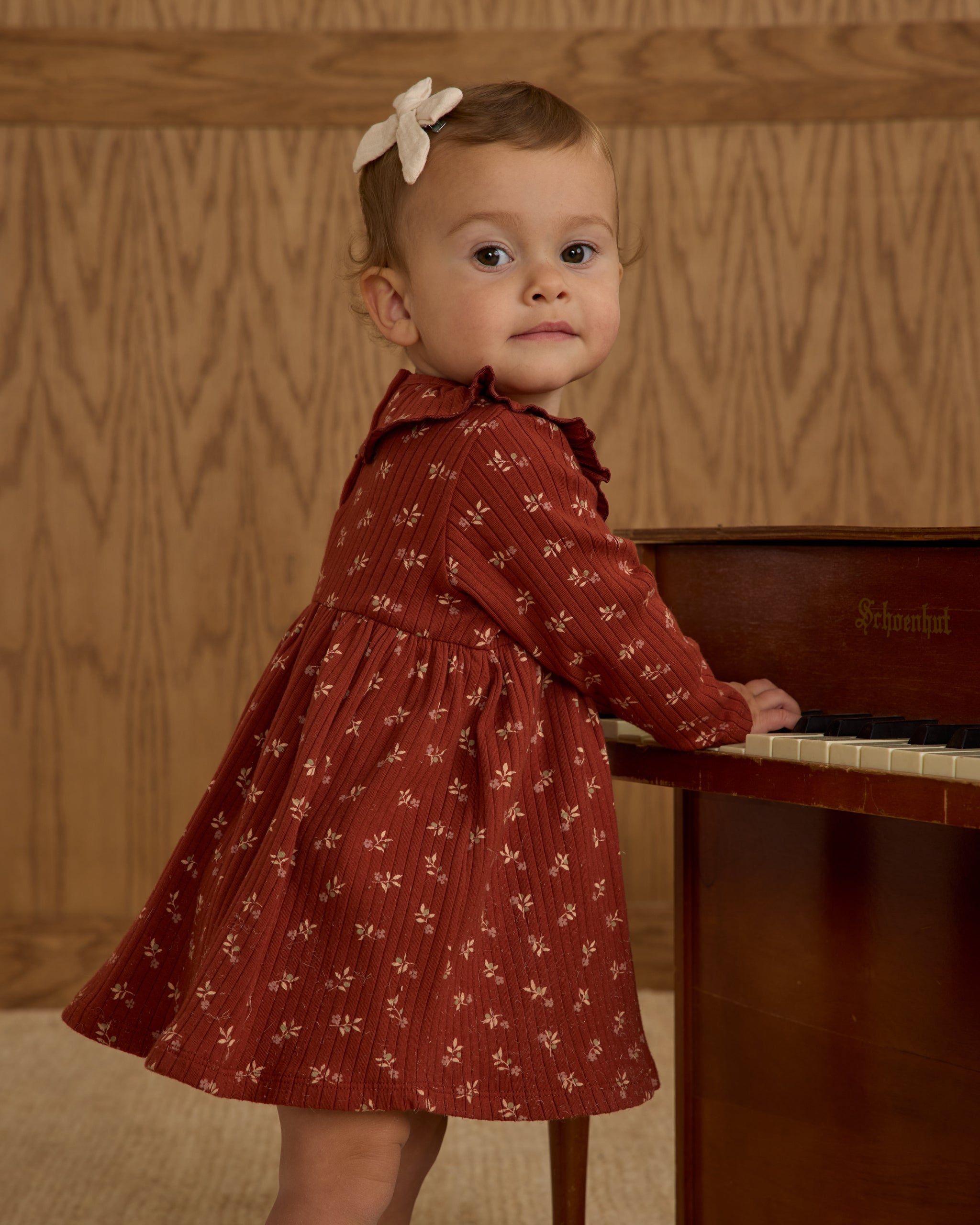 Ruffle Collar Dress || Ruby Ditsy - Rylee + Cru | Kids Clothes | Trendy Baby Clothes | Modern Infant Outfits |