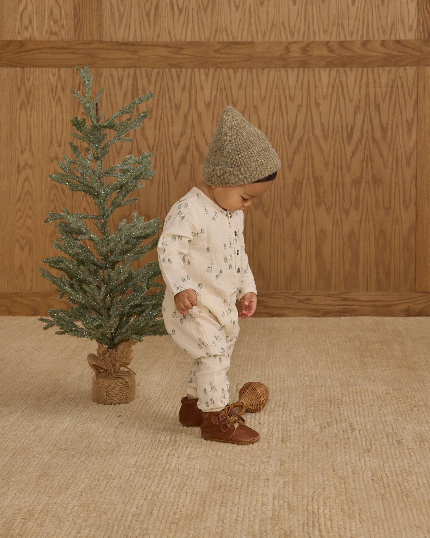 Long Sleeve Woven Jumpsuit || Woods - Rylee + Cru | Kids Clothes | Trendy Baby Clothes | Modern Infant Outfits |