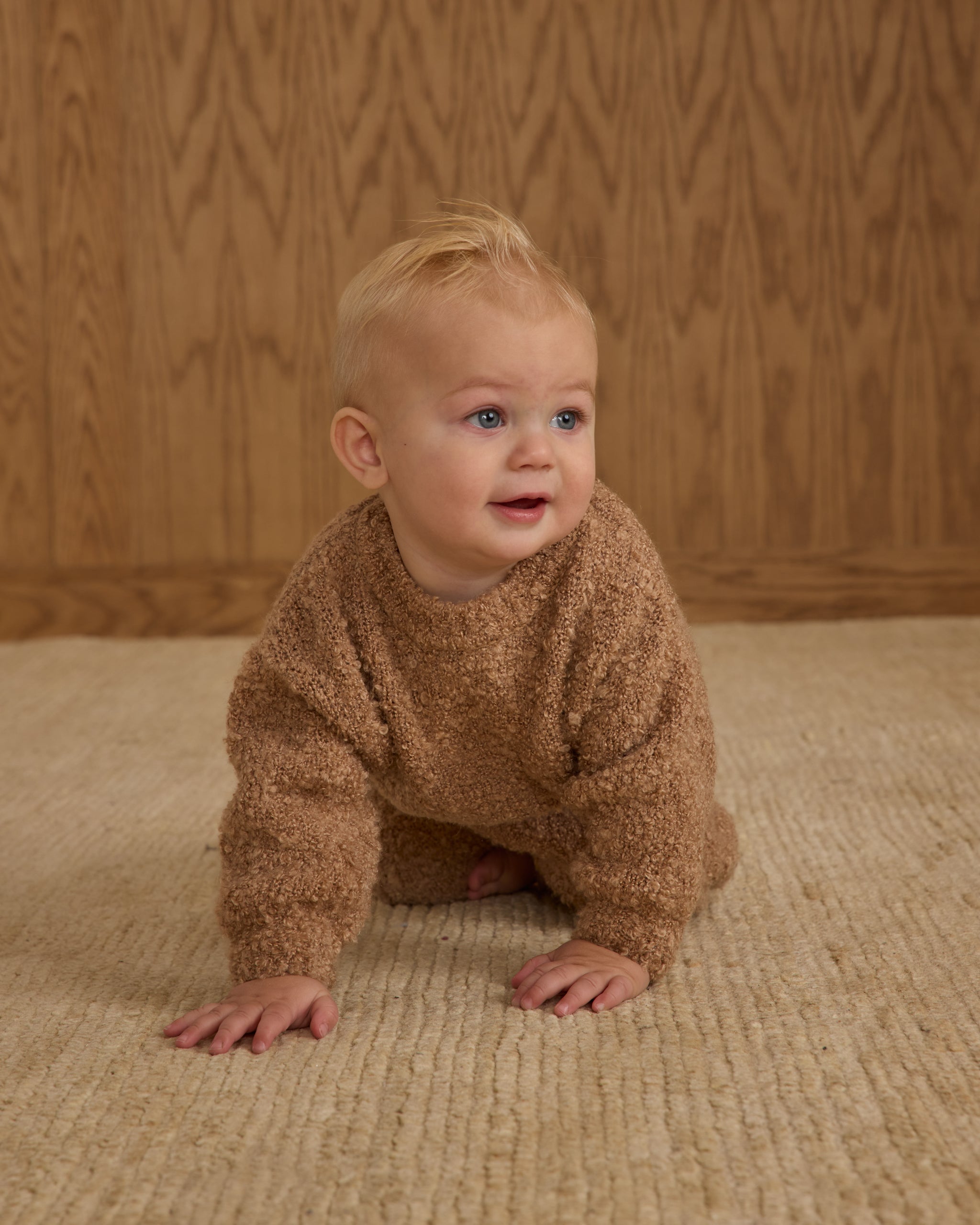 Aspen Sweater || Toffee Boucle - Rylee + Cru | Kids Clothes | Trendy Baby Clothes | Modern Infant Outfits |