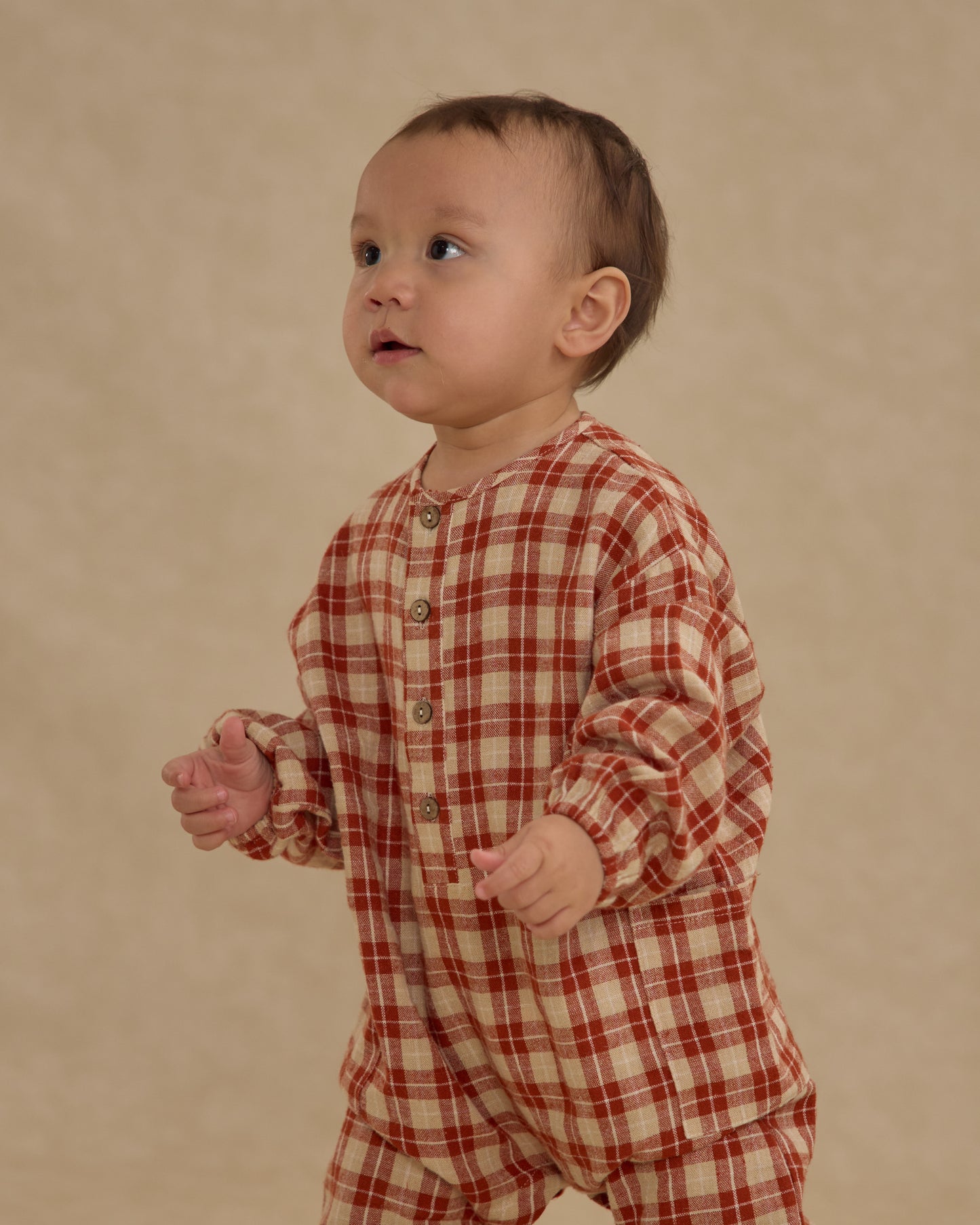 Relaxed Woven Jumpsuit || Red Plaid - Rylee + Cru | Kids Clothes | Trendy Baby Clothes | Modern Infant Outfits |