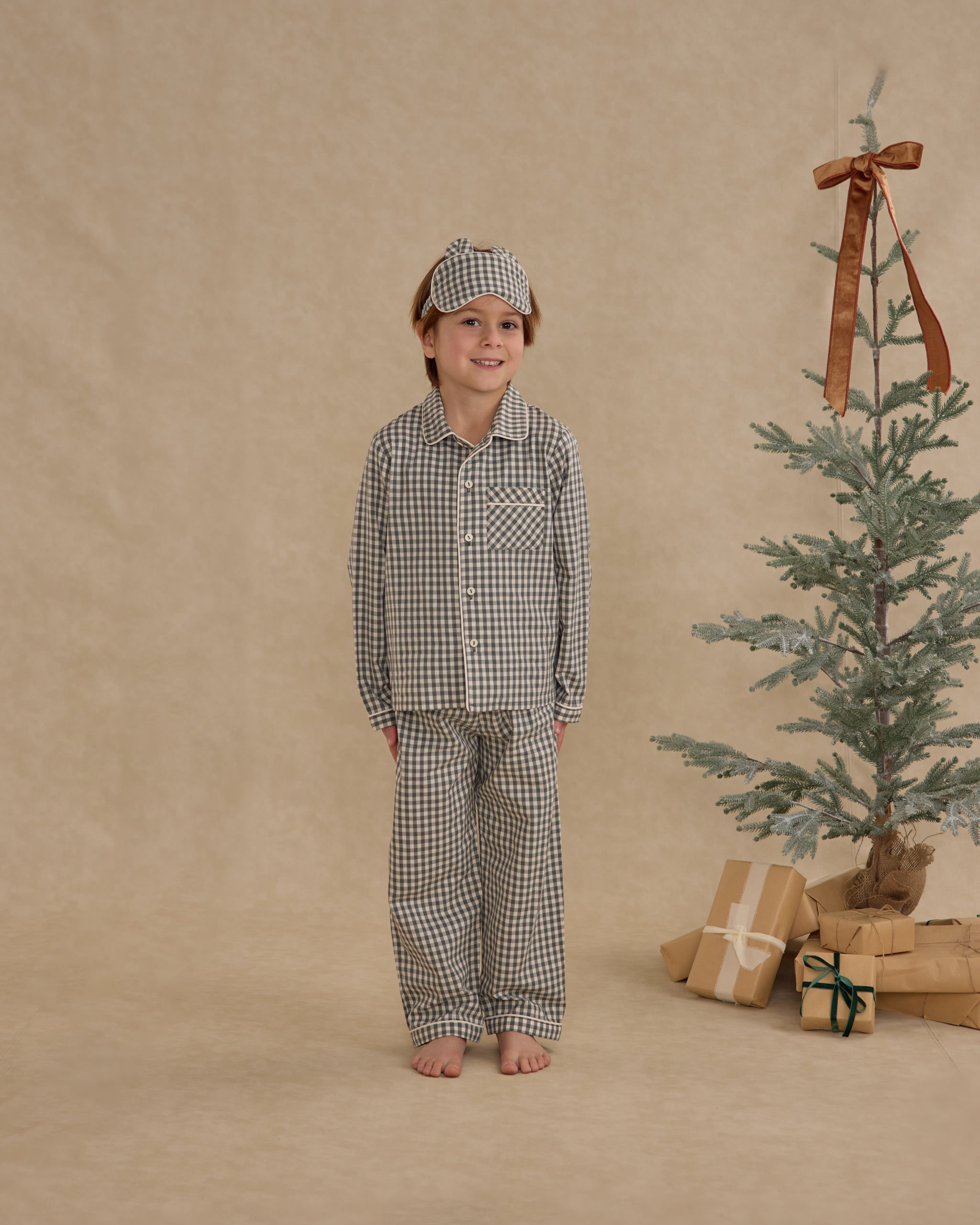 Long Sleeve Pajamas || Evergreen Gingham - Rylee + Cru | Kids Clothes | Trendy Baby Clothes | Modern Infant Outfits |