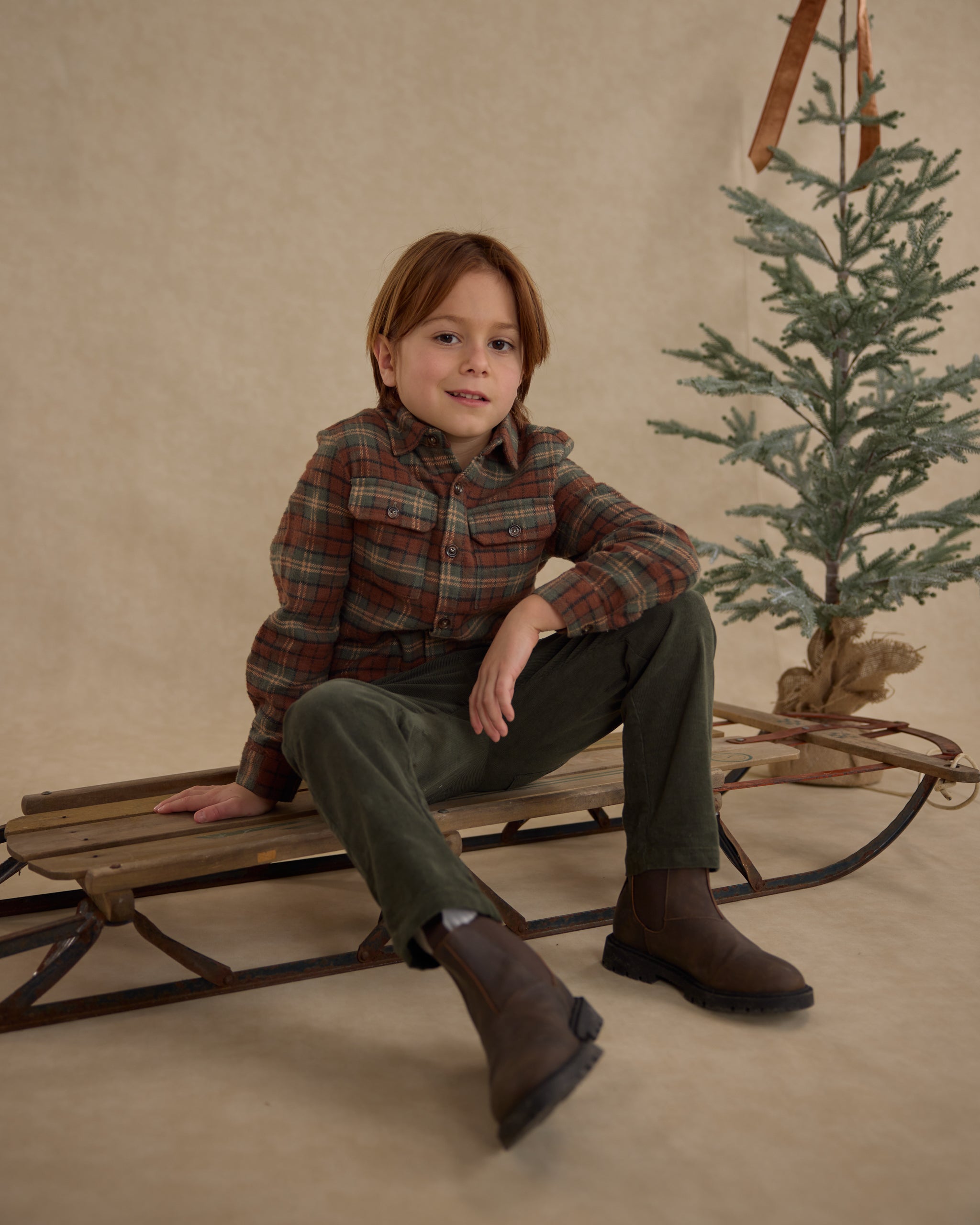 Pocketed Flannel Shirt || Holiday Plaid - Rylee + Cru | Kids Clothes | Trendy Baby Clothes | Modern Infant Outfits |