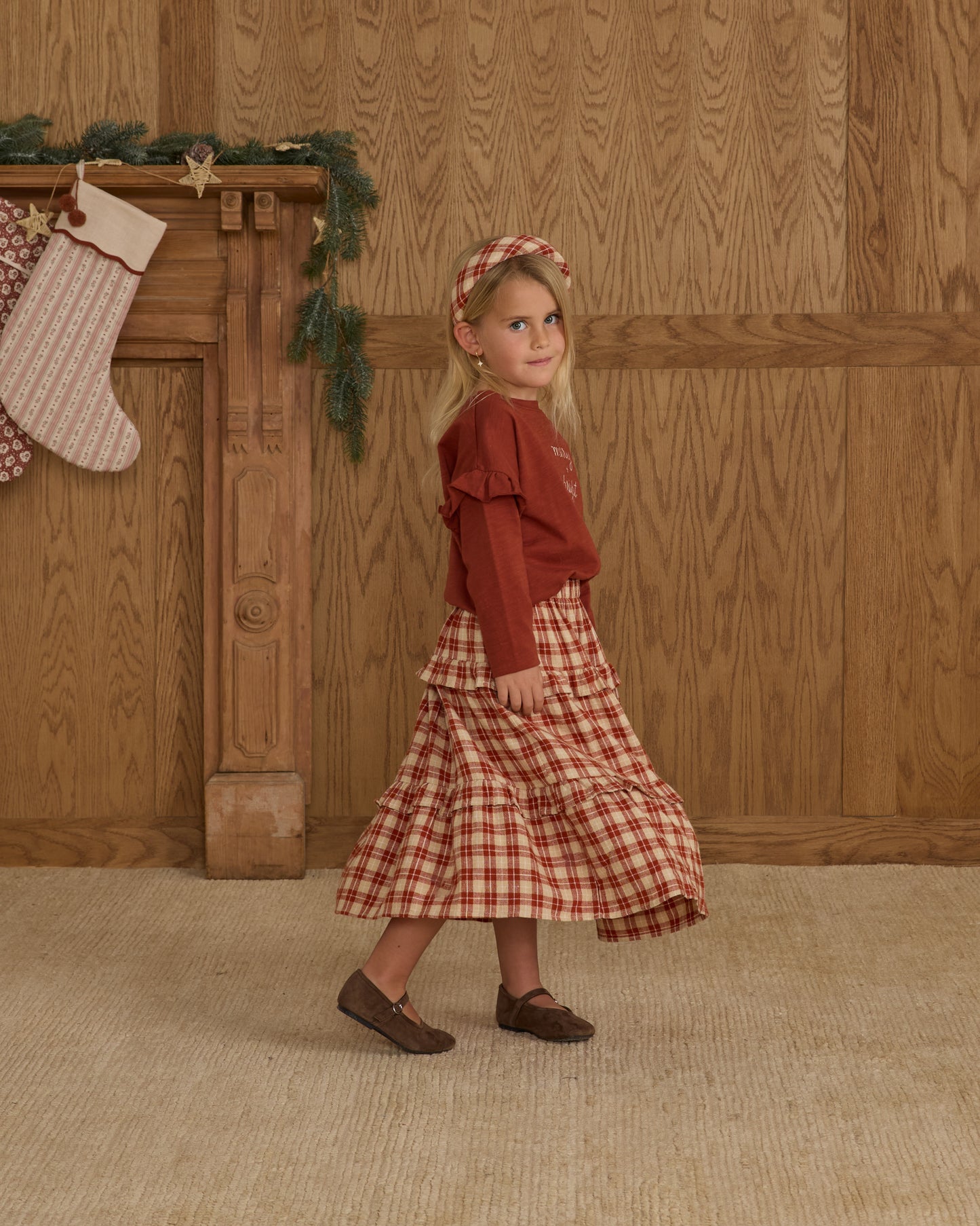 Ruffle Long Sleeve Tee || Merry + Bright - Rylee + Cru | Kids Clothes | Trendy Baby Clothes | Modern Infant Outfits |