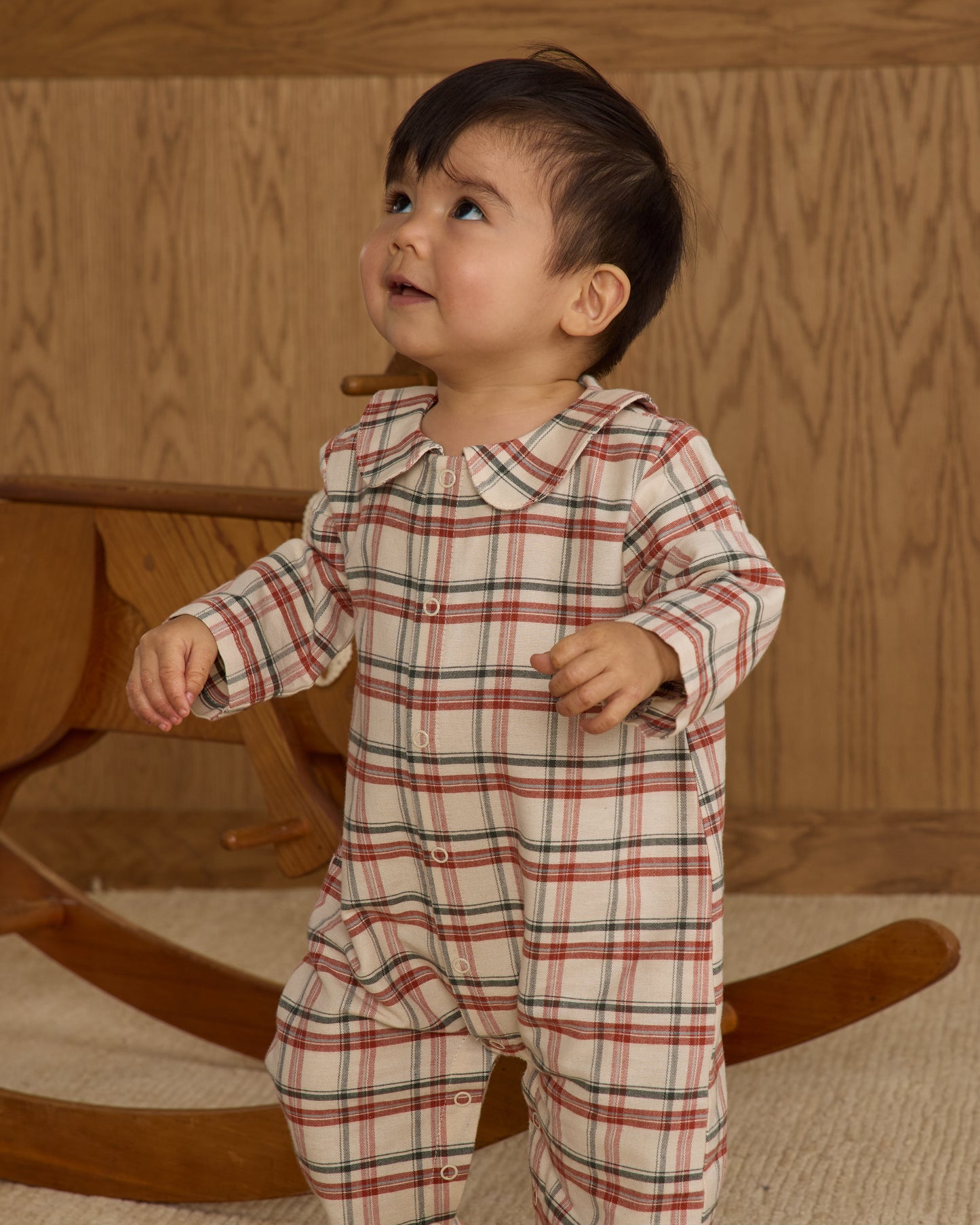 Baby Pajama Romper || Holiday Flannel - Rylee + Cru | Kids Clothes | Trendy Baby Clothes | Modern Infant Outfits |