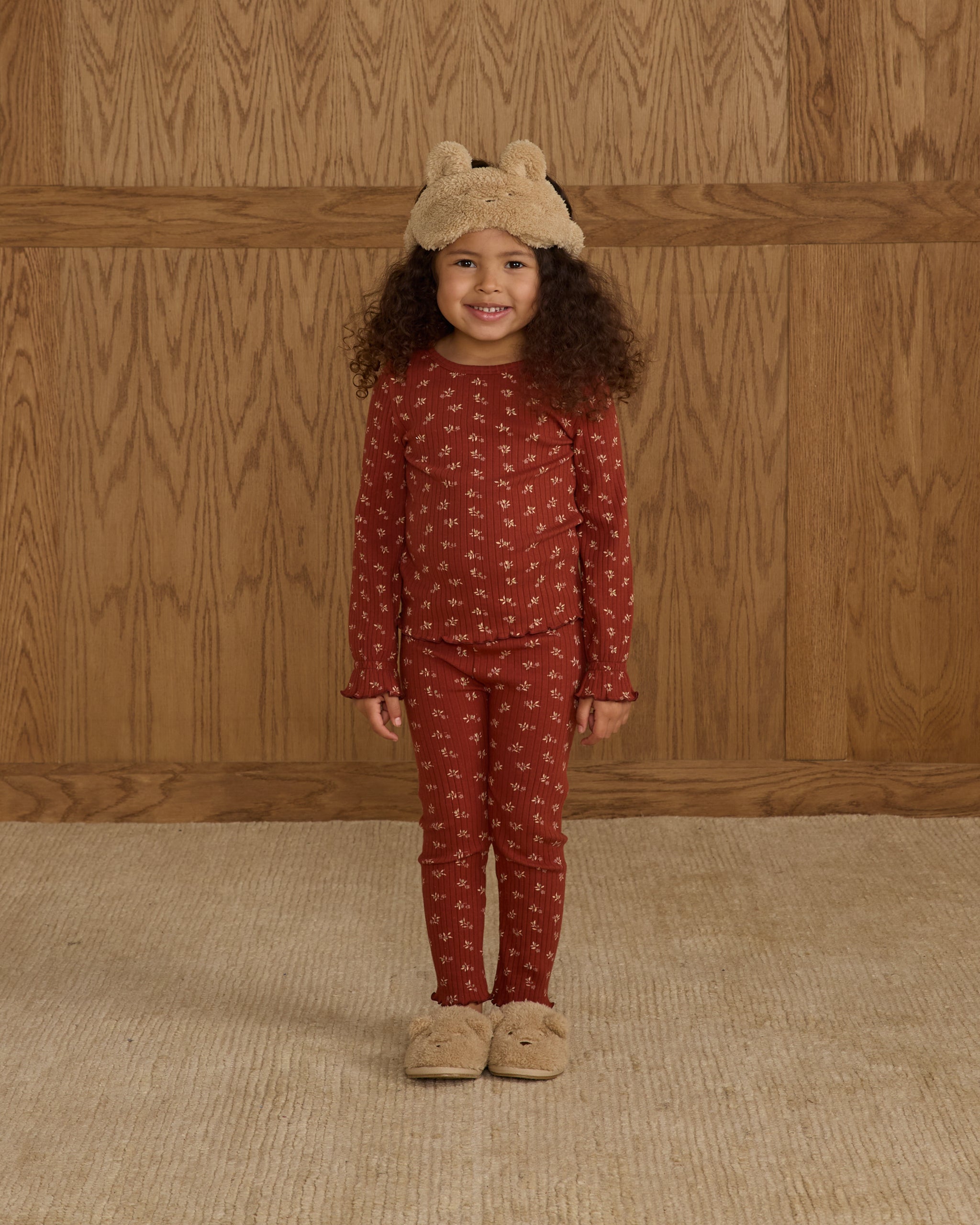 Ribbed Long Sleeve Top || Ruby Ditsy - Rylee + Cru | Kids Clothes | Trendy Baby Clothes | Modern Infant Outfits |