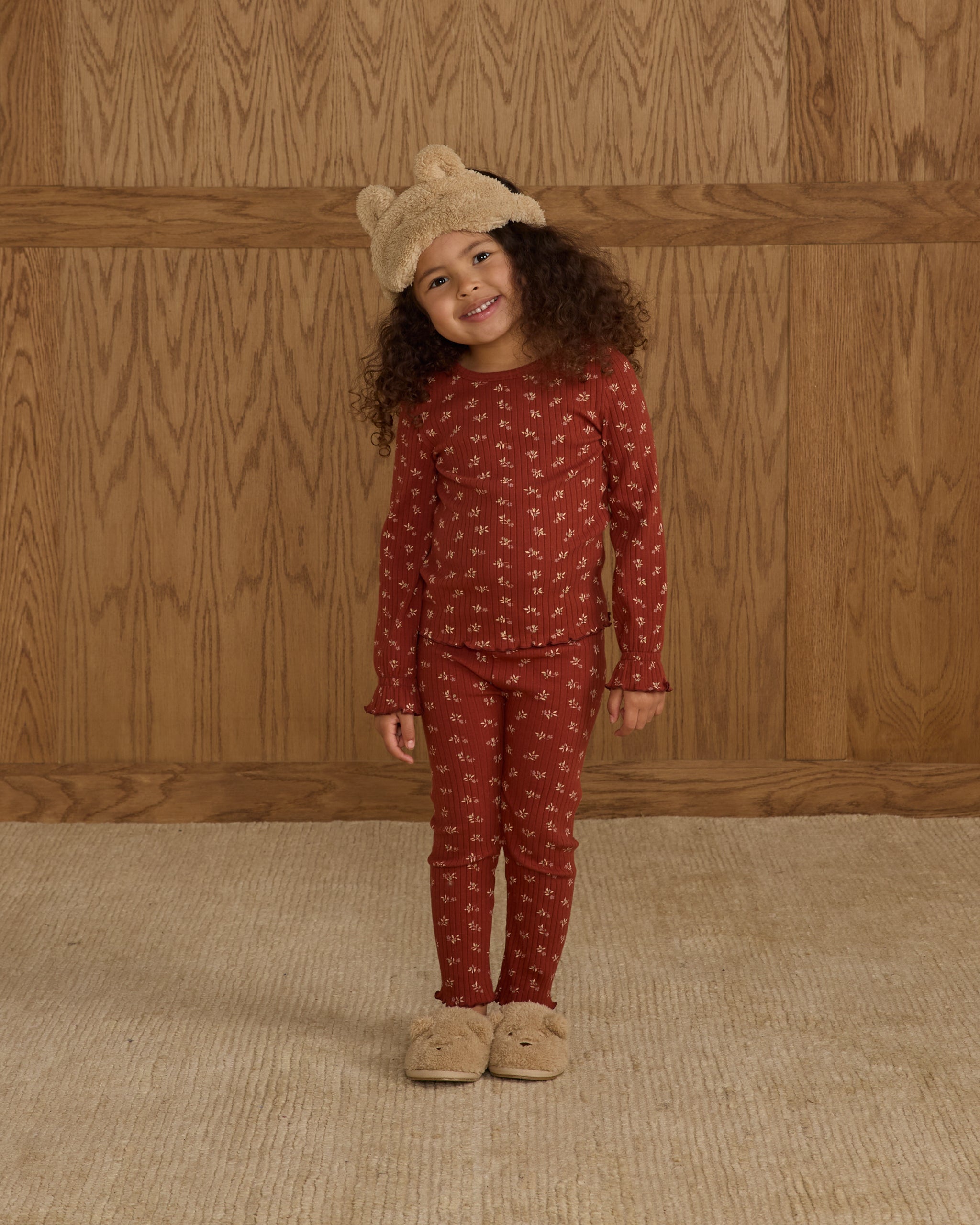 Ribbed Long Sleeve Top || Ruby Ditsy - Rylee + Cru | Kids Clothes | Trendy Baby Clothes | Modern Infant Outfits |