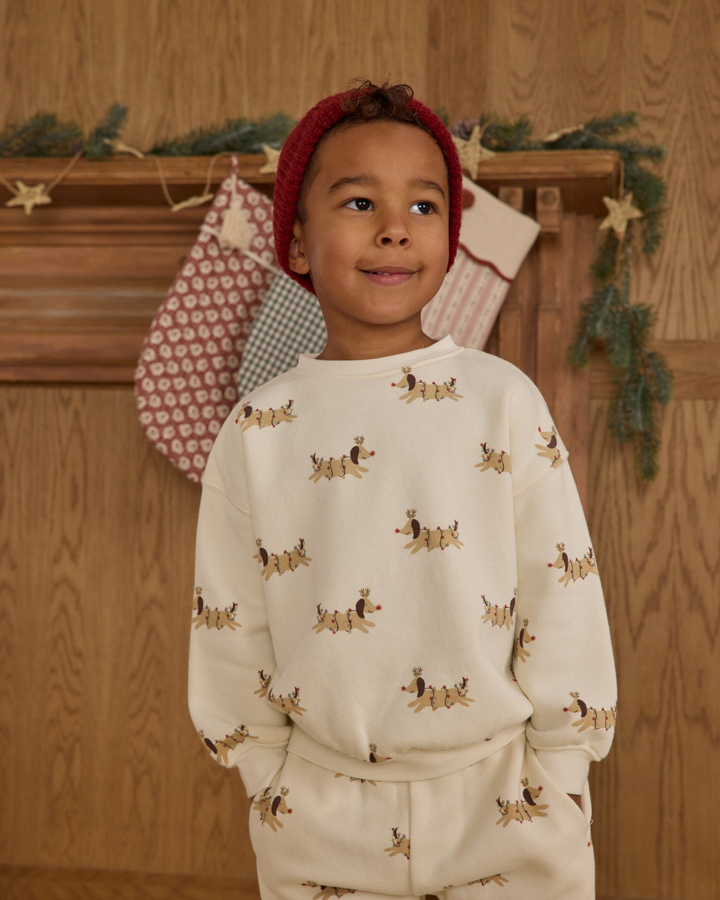 Relaxed Sweatshirt || Christmas Dogs - Rylee + Cru | Kids Clothes | Trendy Baby Clothes | Modern Infant Outfits |