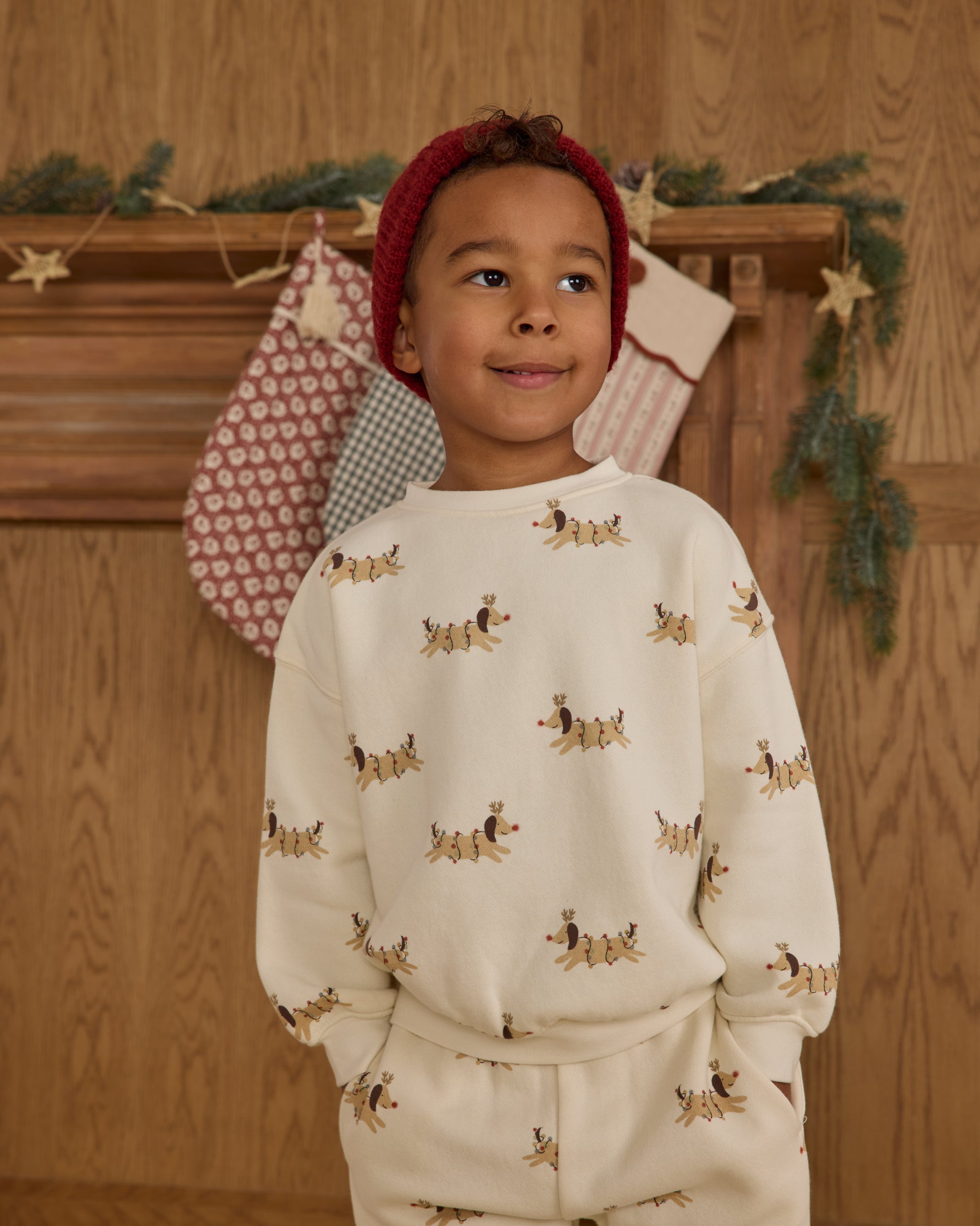 Relaxed Sweatshirt || Christmas Dogs - Rylee + Cru | Kids Clothes | Trendy Baby Clothes | Modern Infant Outfits |