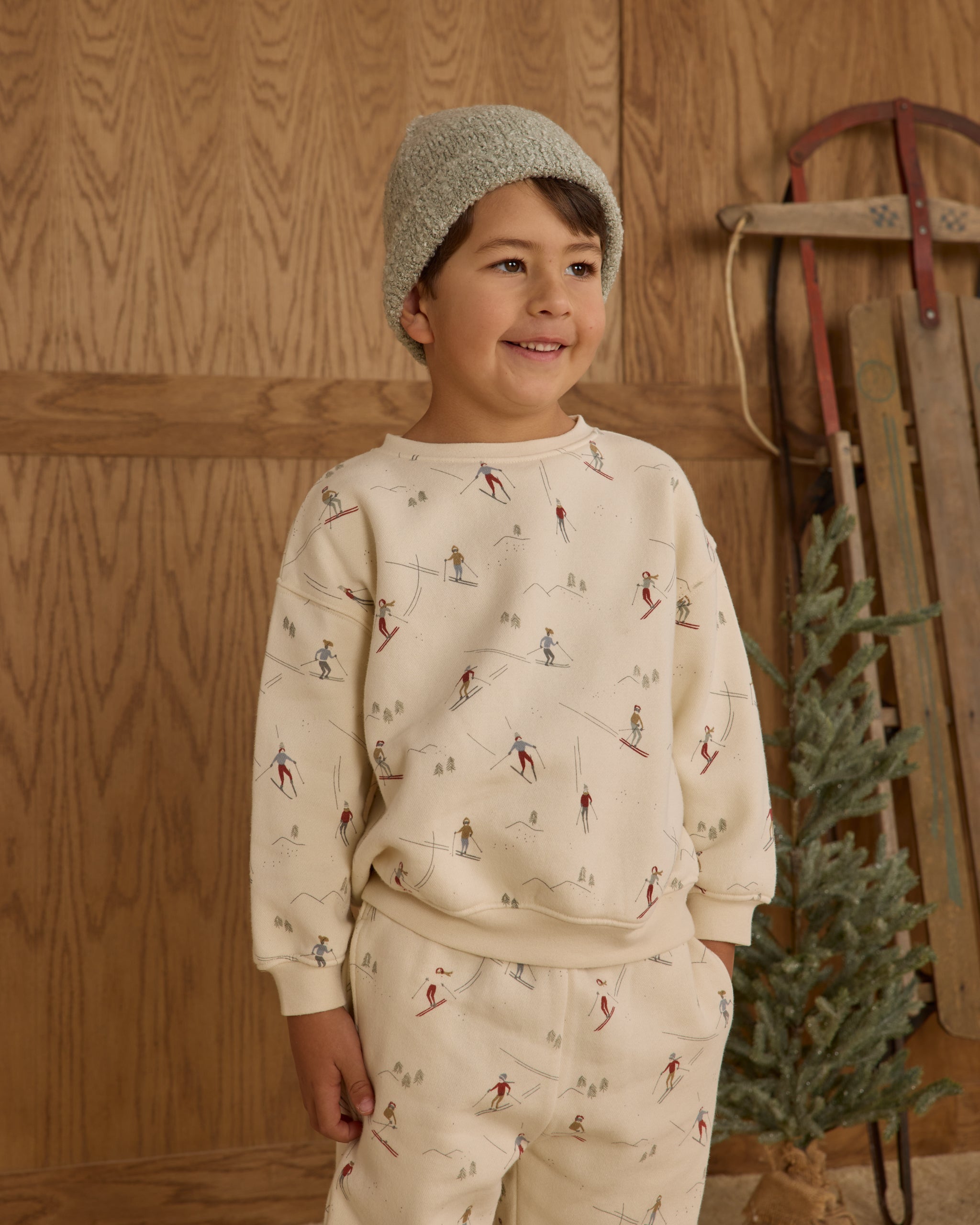 Relaxed Sweatshirt || Skiers - Rylee + Cru | Kids Clothes | Trendy Baby Clothes | Modern Infant Outfits |