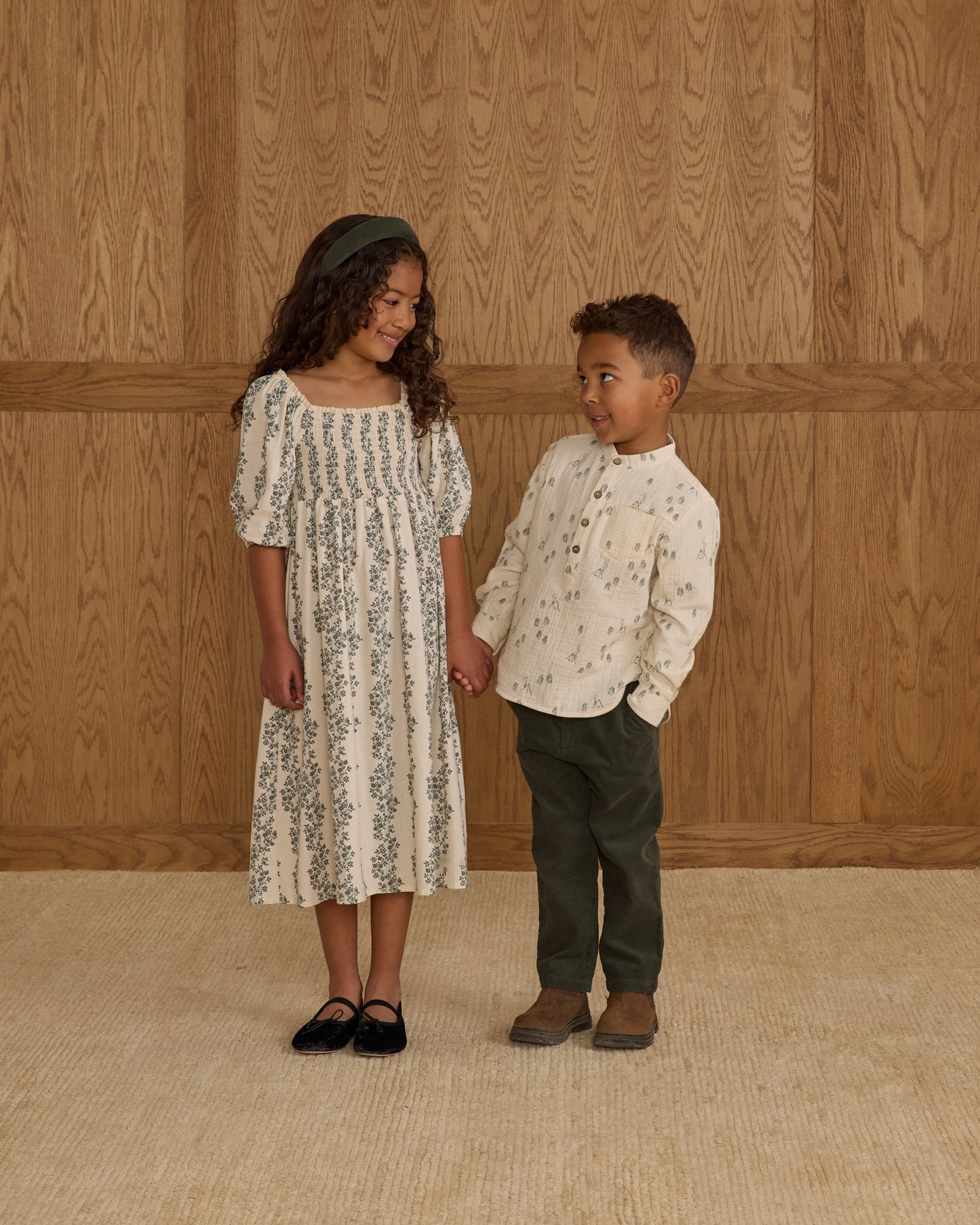 Della Dress || Green Vines - Rylee + Cru | Kids Clothes | Trendy Baby Clothes | Modern Infant Outfits |