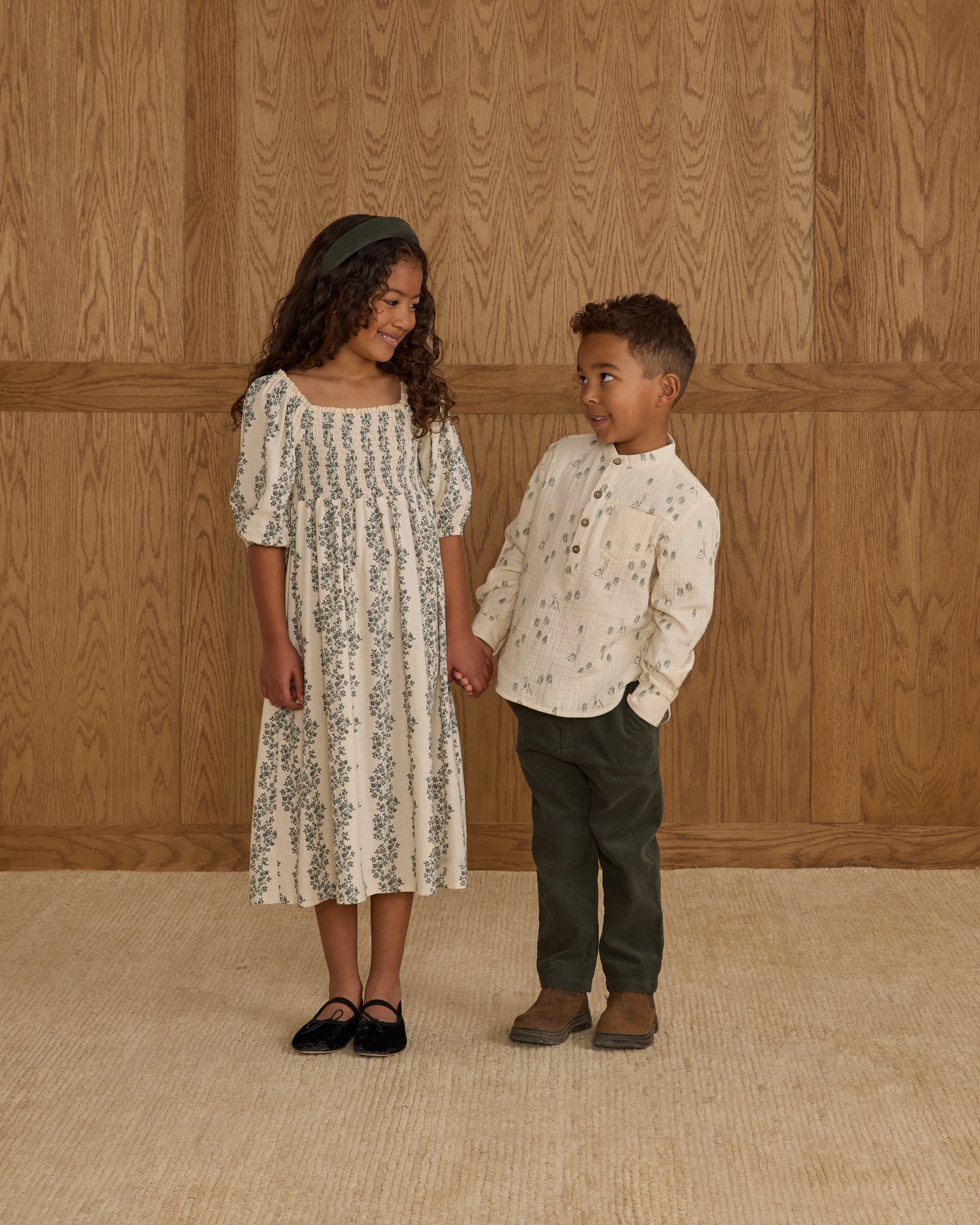 Della Dress || Green Vines - Rylee + Cru | Kids Clothes | Trendy Baby Clothes | Modern Infant Outfits |