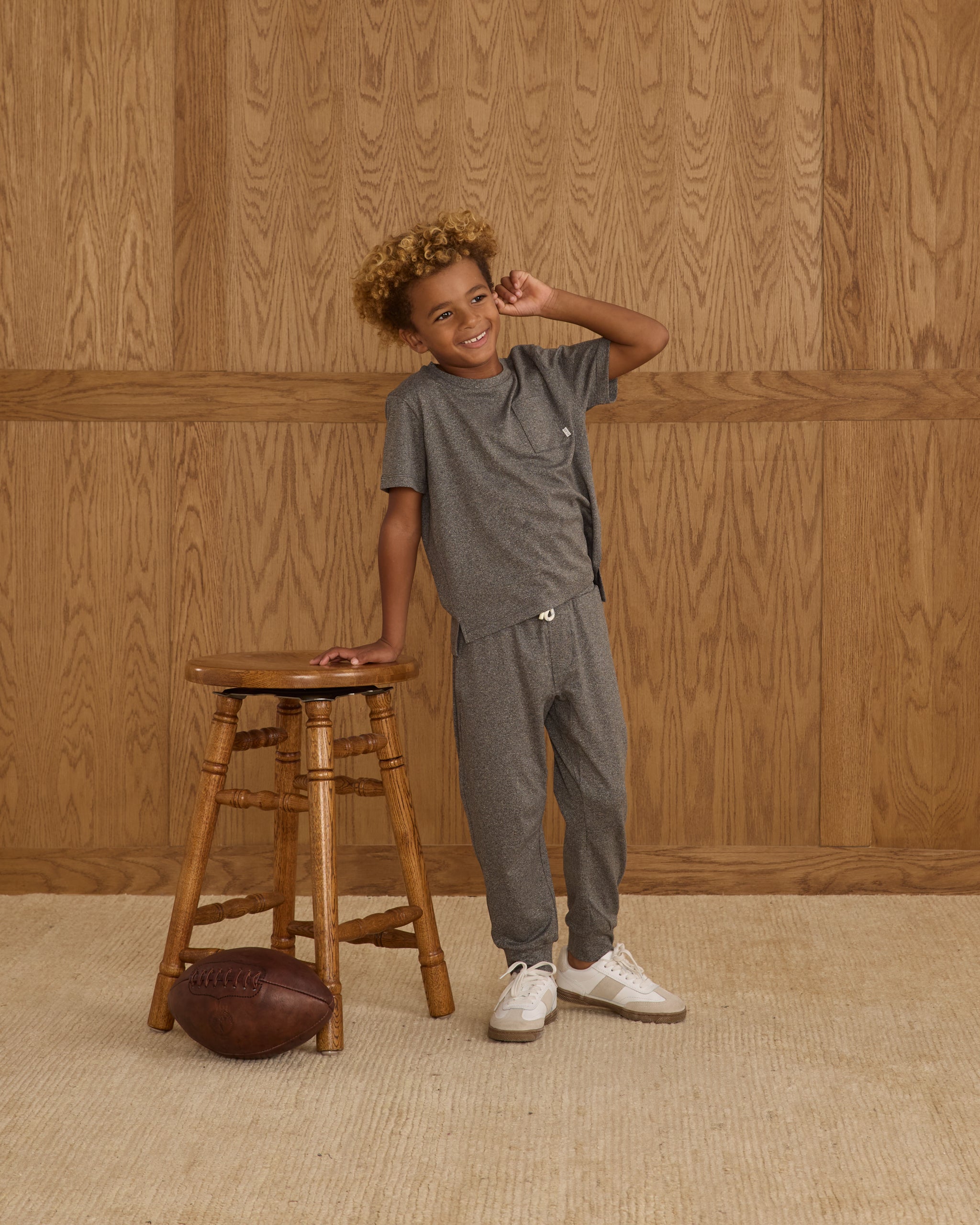 Century Tech Jogger || Heathered Black - Rylee + Cru | Kids Clothes | Trendy Baby Clothes | Modern Infant Outfits |