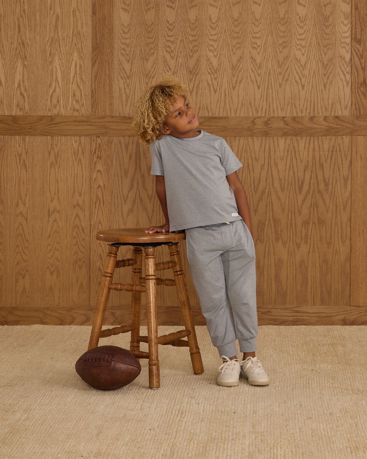 Century Tech Jogger || Heathered Dusty Blue - Rylee + Cru | Kids Clothes | Trendy Baby Clothes | Modern Infant Outfits |