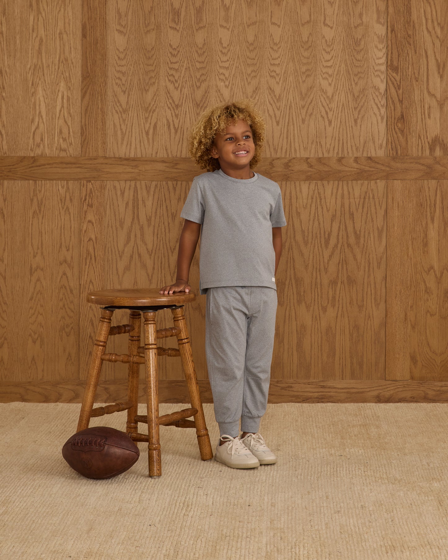 Century Tech Jogger || Heathered Dusty Blue - Rylee + Cru | Kids Clothes | Trendy Baby Clothes | Modern Infant Outfits |