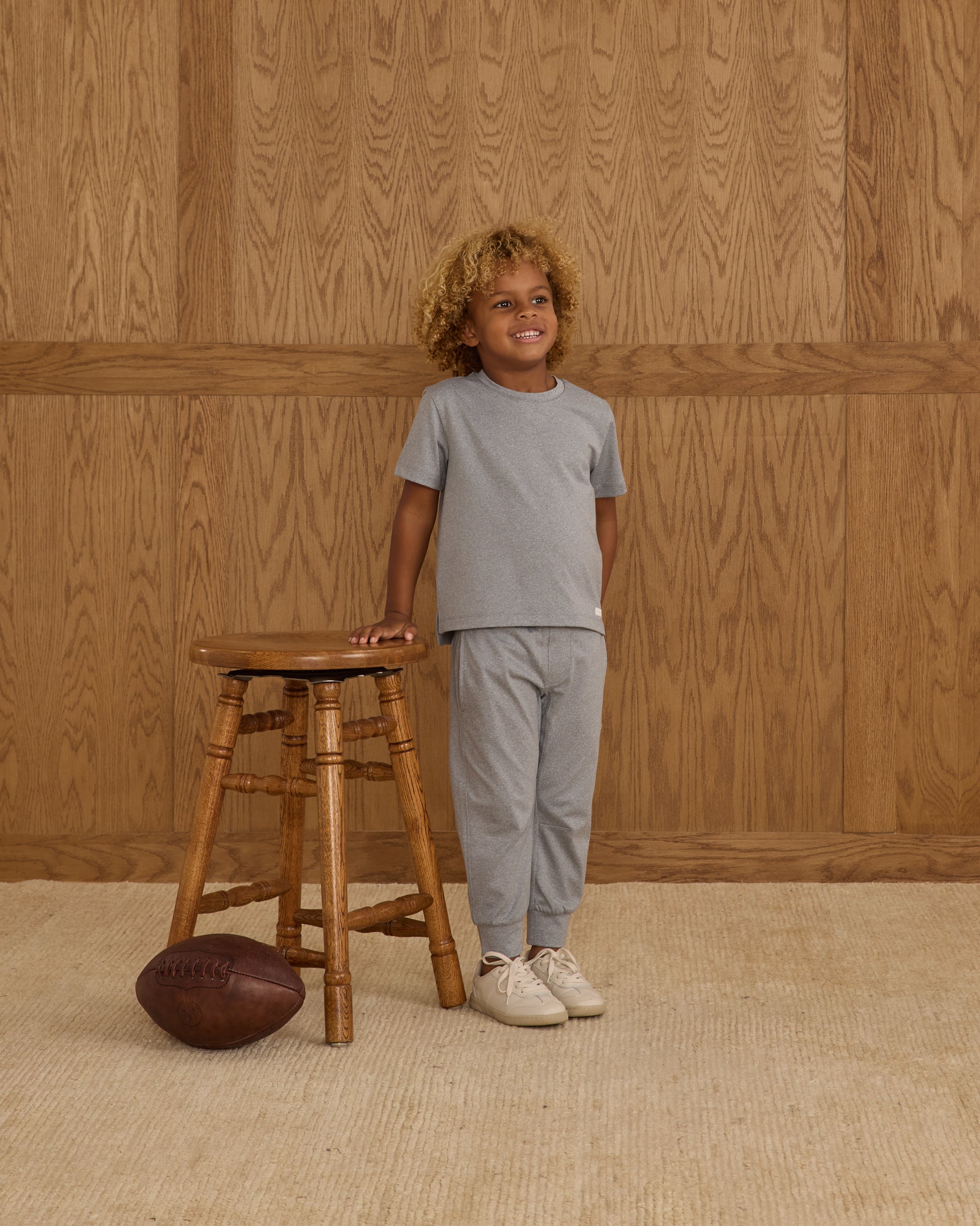 Century Tech Jogger || Heathered Dusty Blue - Rylee + Cru | Kids Clothes | Trendy Baby Clothes | Modern Infant Outfits |