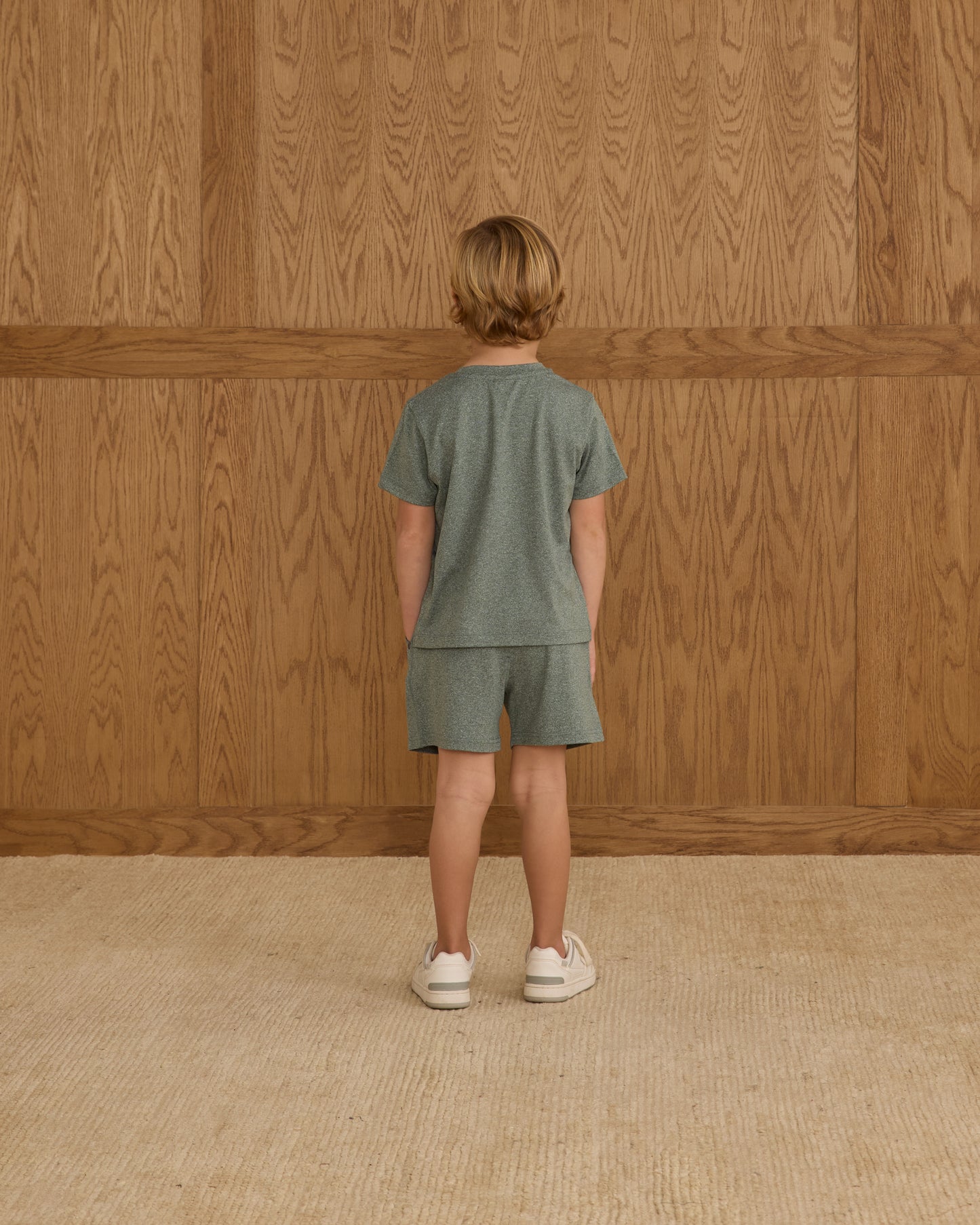 Oceanside Tech Short || Heathered Green - Rylee + Cru | Kids Clothes | Trendy Baby Clothes | Modern Infant Outfits |