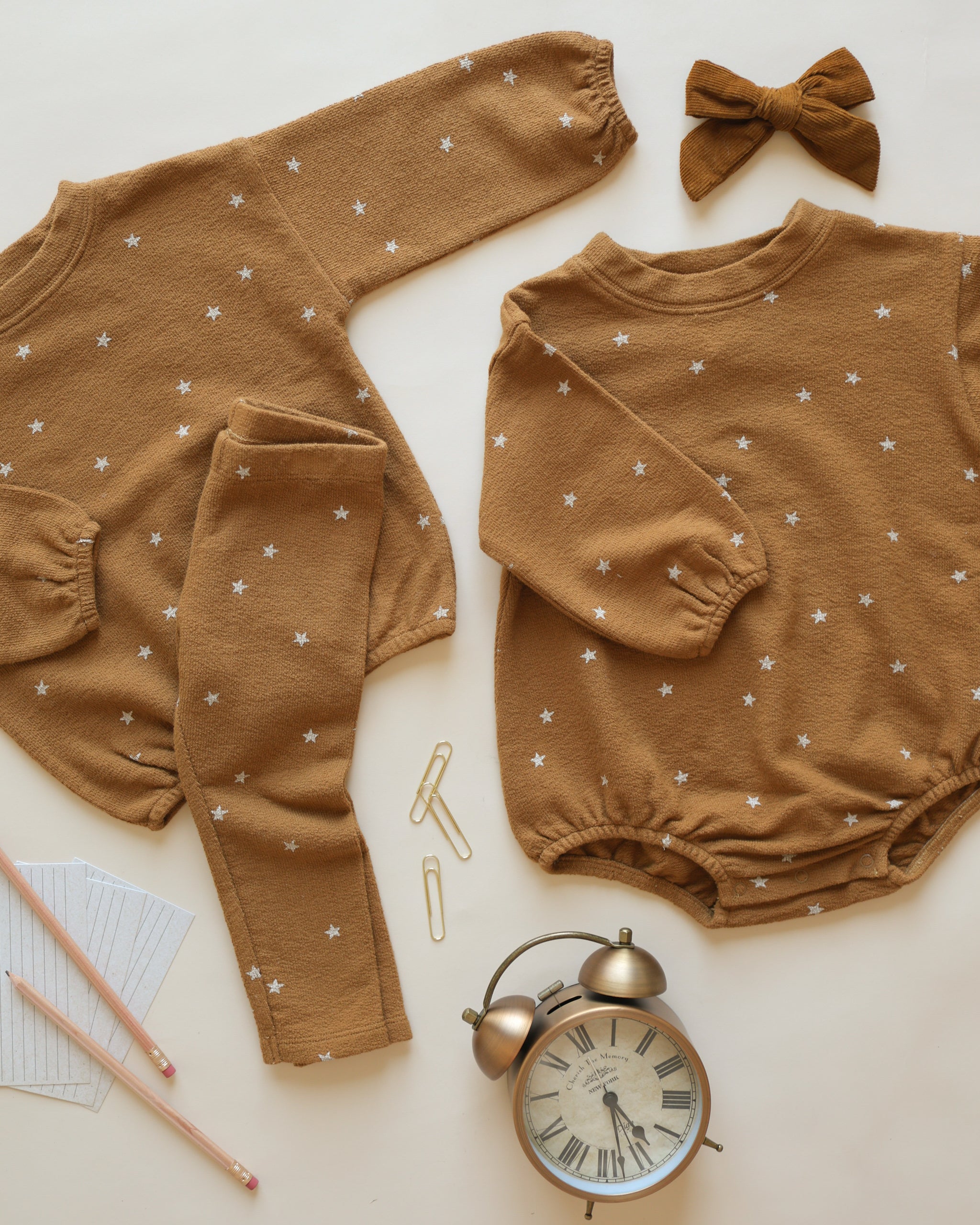Spongey Knit Set || Golden Stars - Rylee + Cru | Kids Clothes | Trendy Baby Clothes | Modern Infant Outfits |