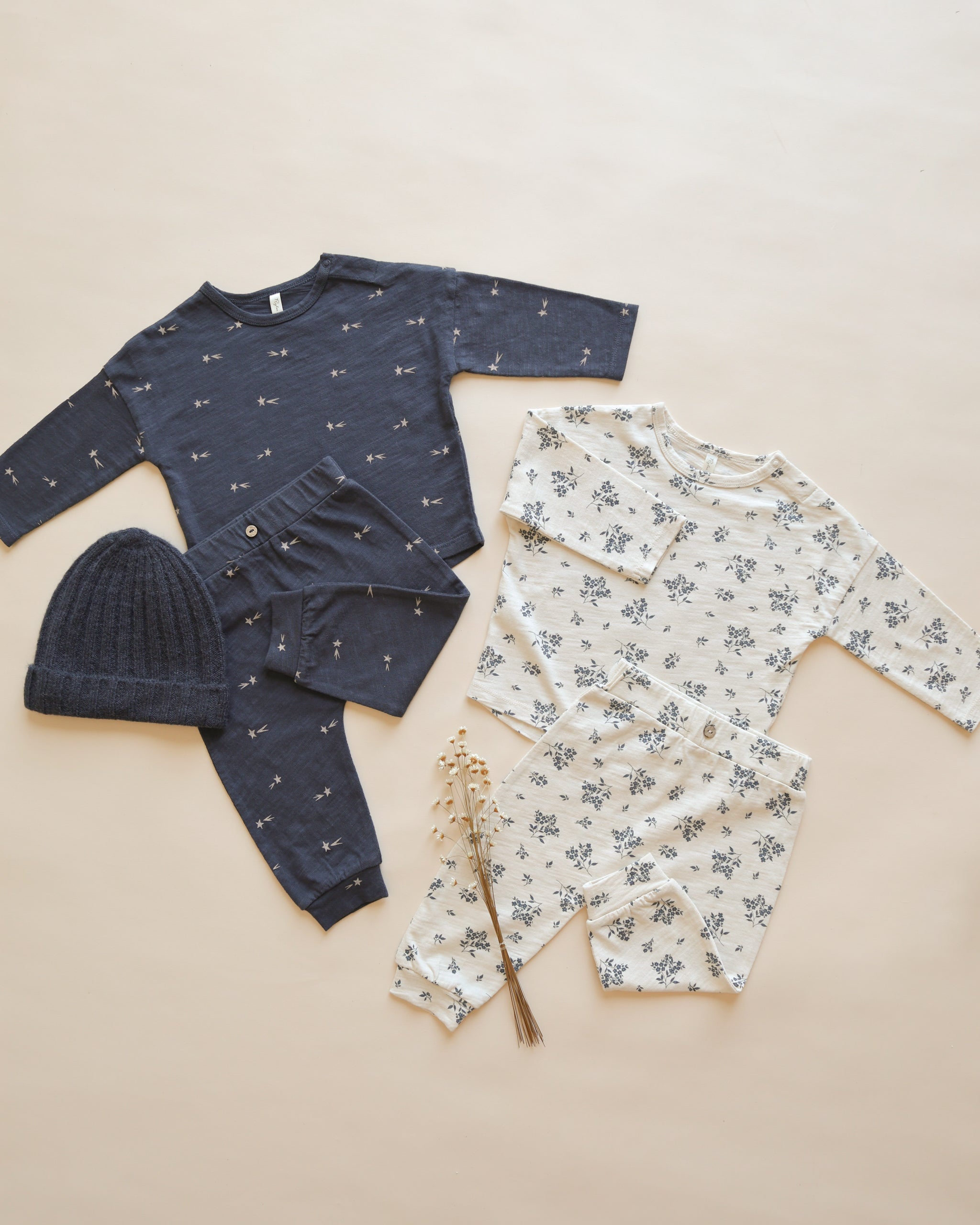 Tee + Pant Set || Blue Floral - Rylee + Cru | Kids Clothes | Trendy Baby Clothes | Modern Infant Outfits |