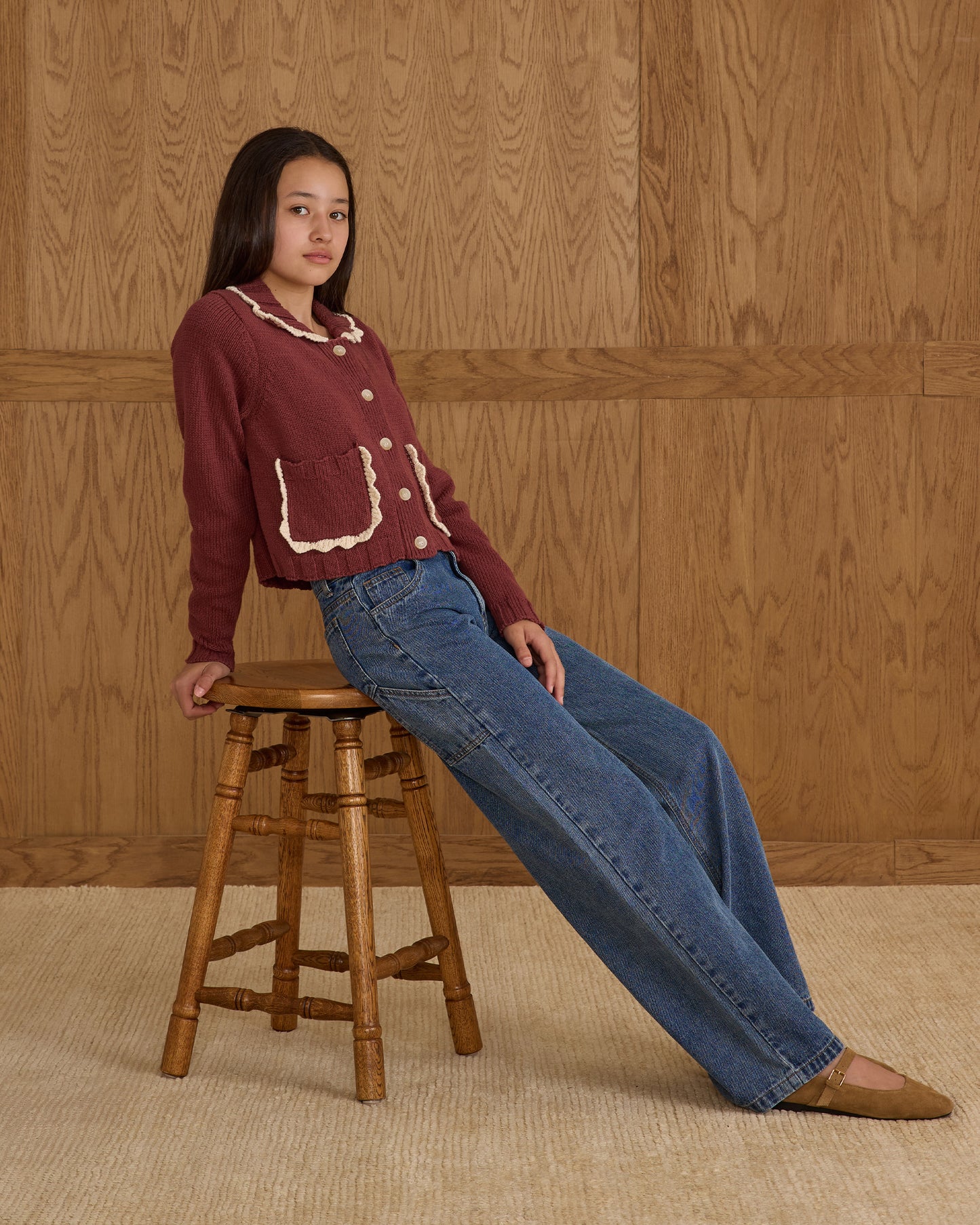 Baggy Wide Leg Pant || Indigo Denim - Rylee + Cru | Kids Clothes | Trendy Baby Clothes | Modern Infant Outfits |